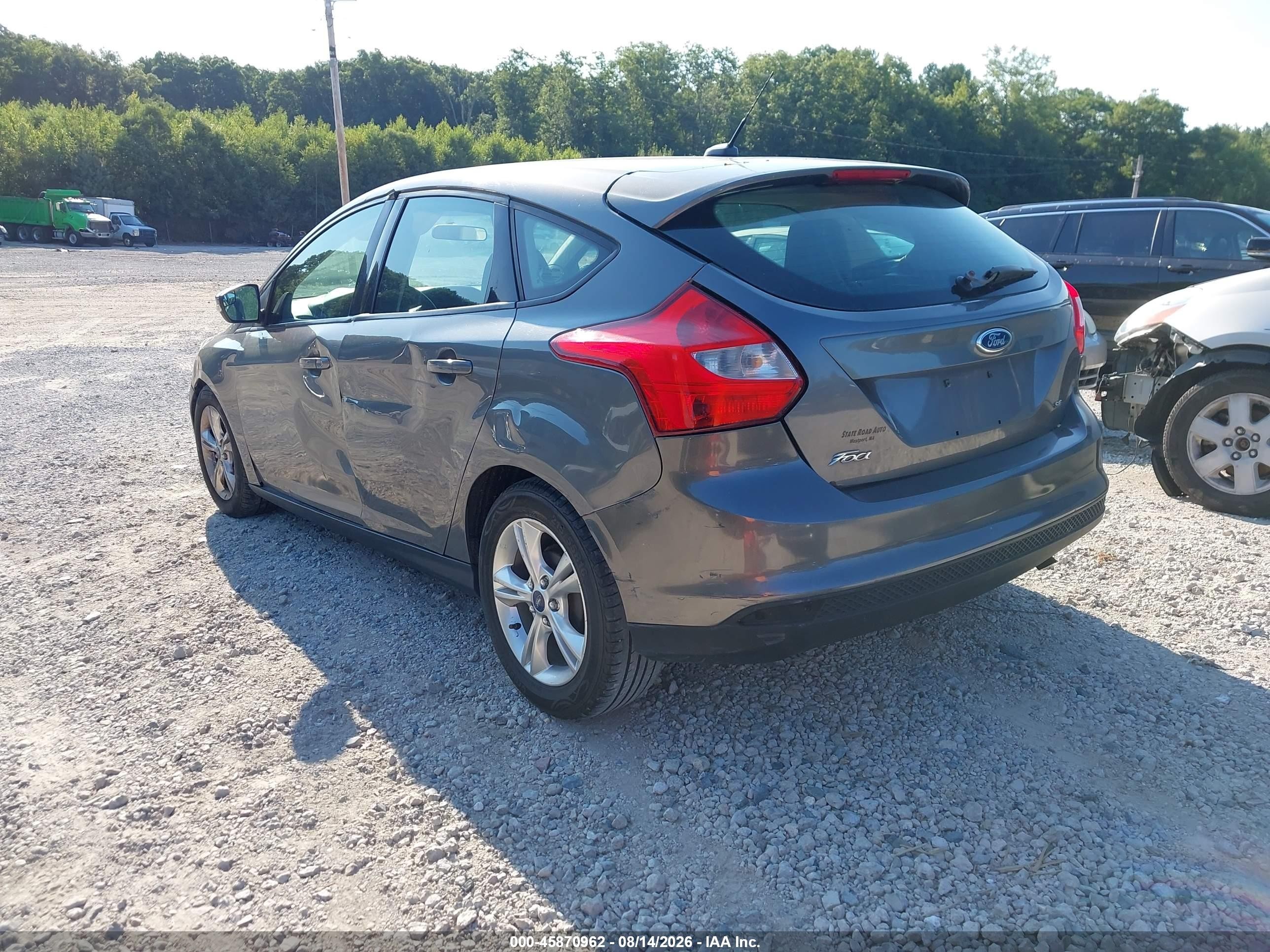 2014 Ford Focus Se Gray vin: 1FADP3K26EL166936