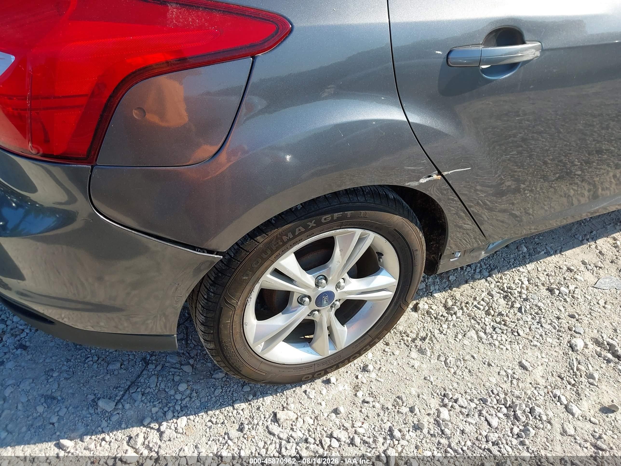 2014 Ford Focus Se Gray vin: 1FADP3K26EL166936