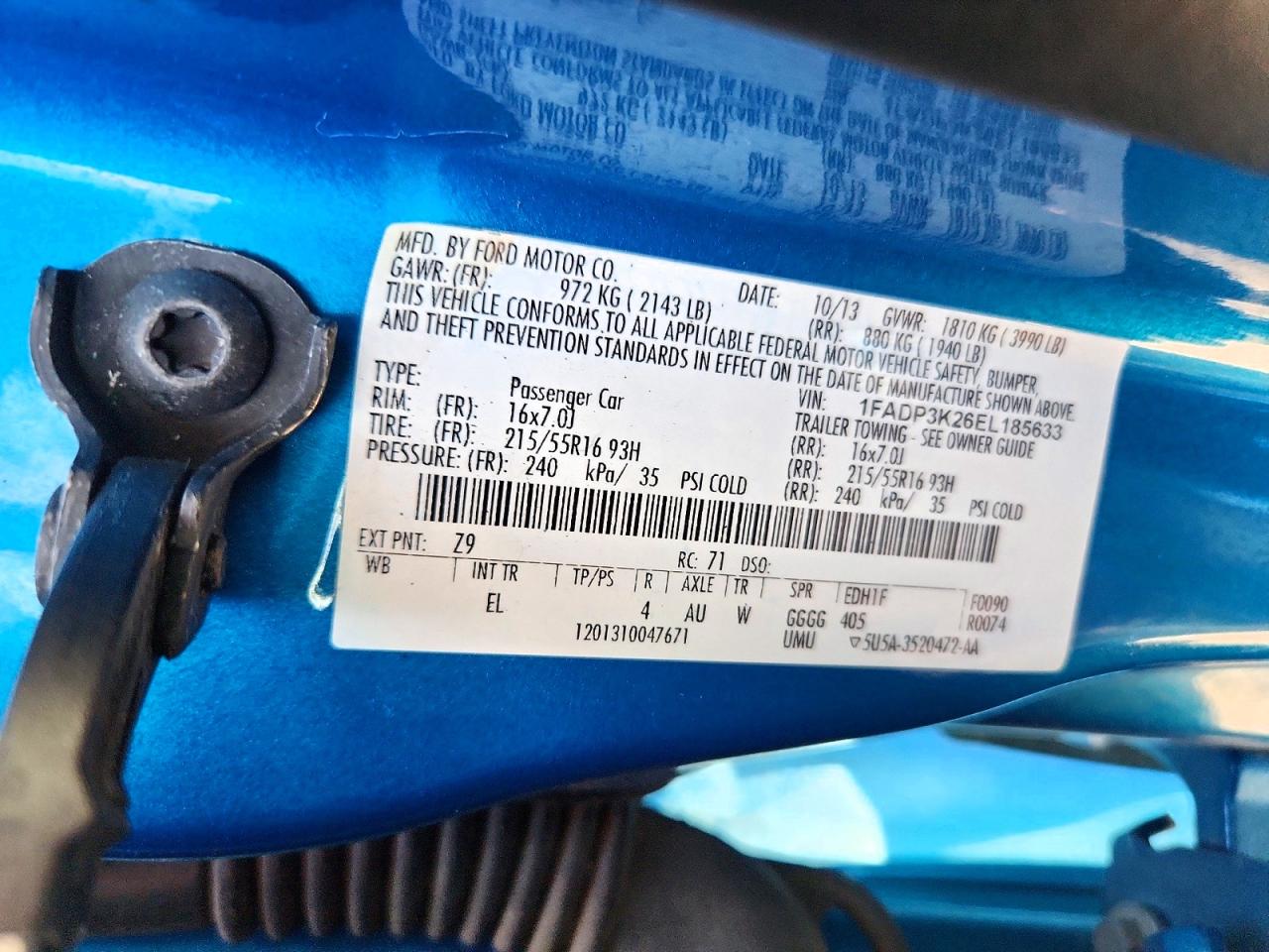2014 Ford Focus Se Blue vin: 1FADP3K26EL185633