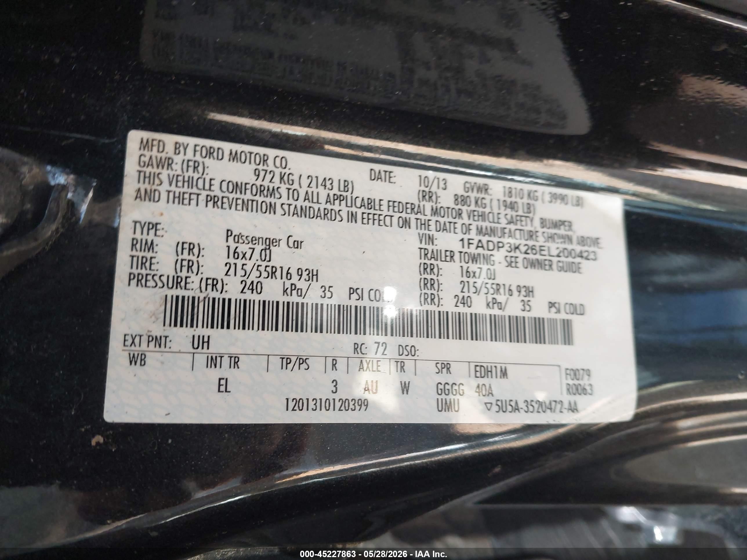 2014 Ford Focus Se Black vin: 1FADP3K26EL200423