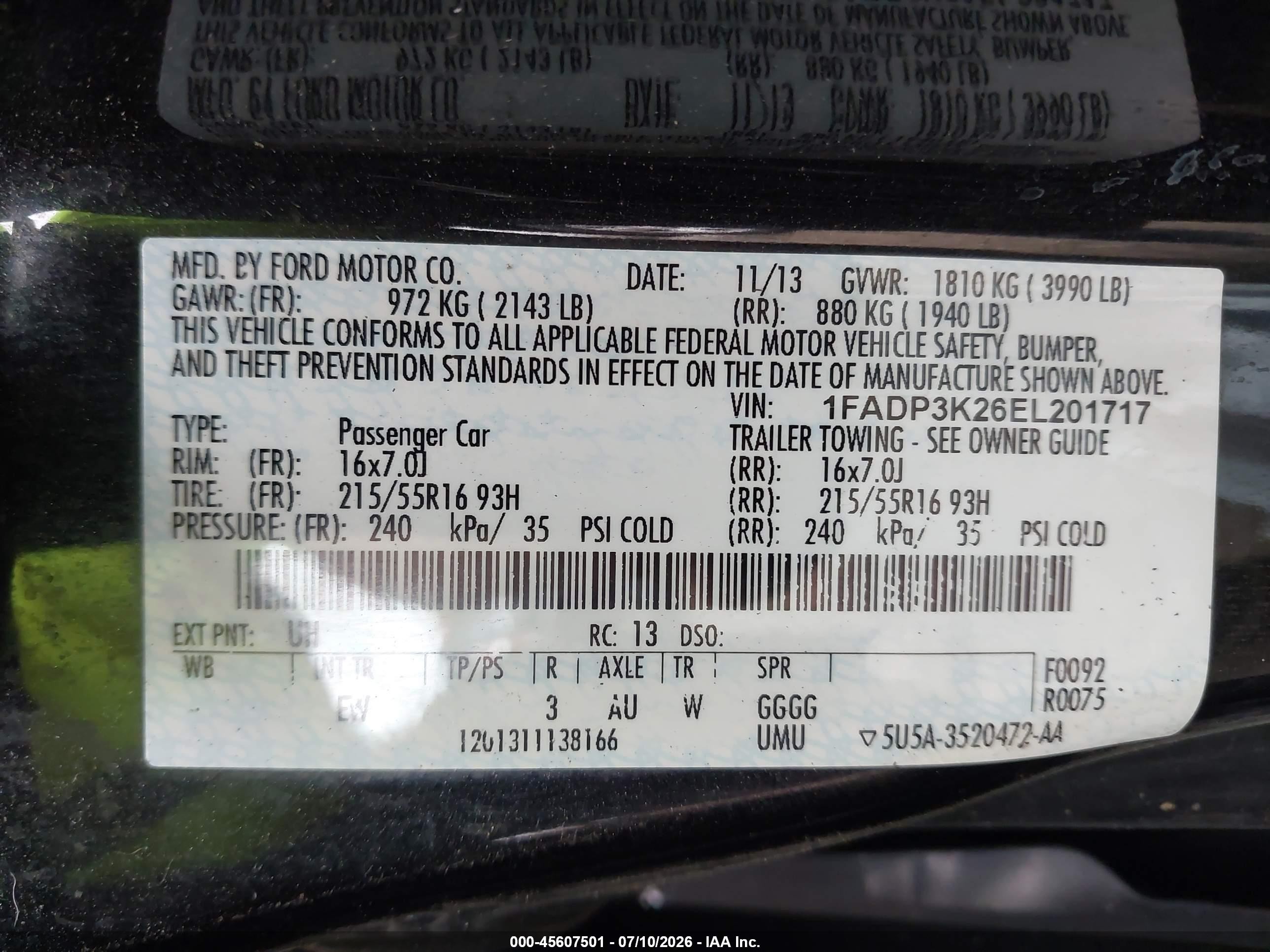 2014 Ford Focus Se Black vin: 1FADP3K26EL201717