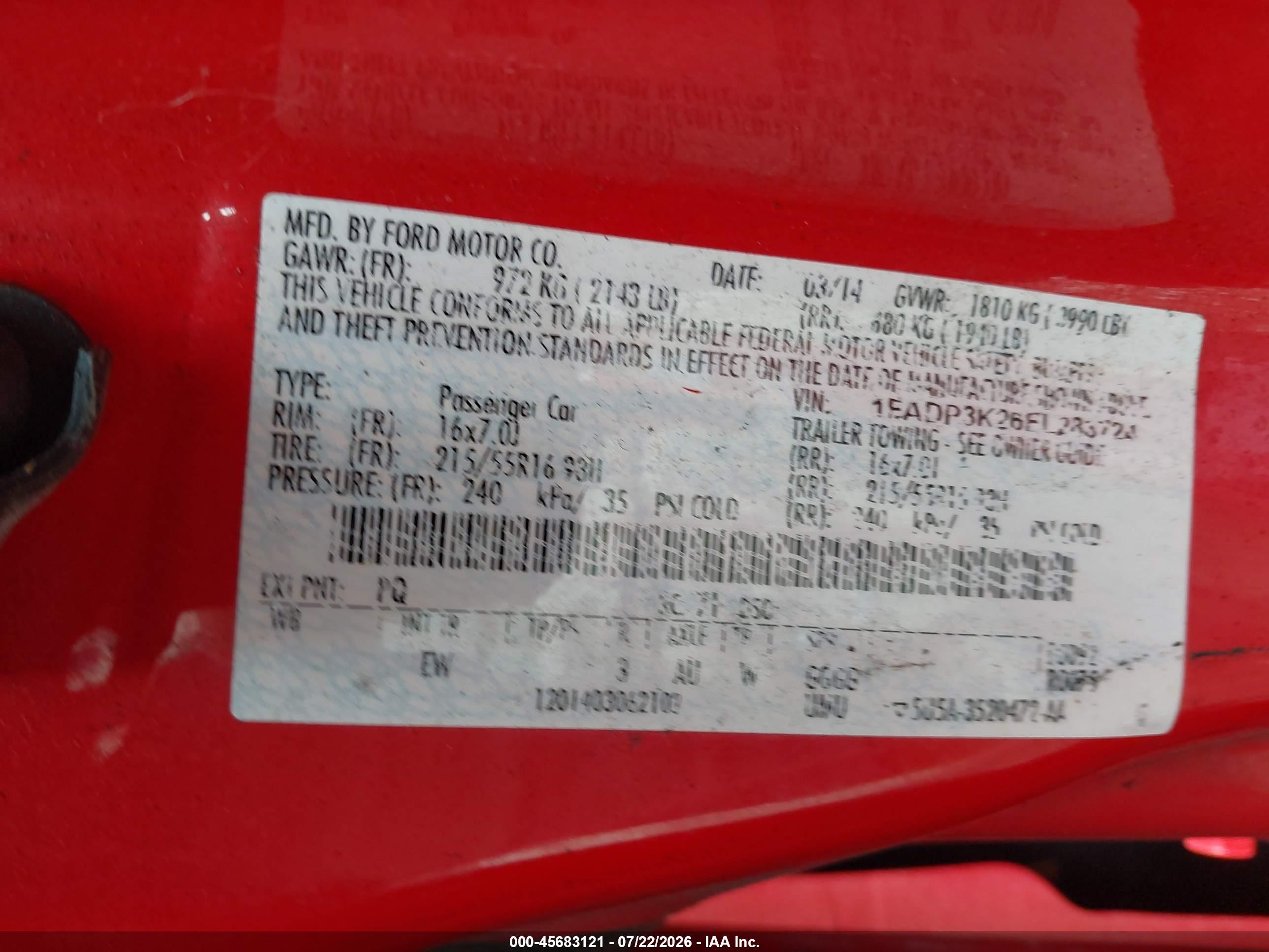 2014 Ford Focus Se Red vin: 1FADP3K26EL283724