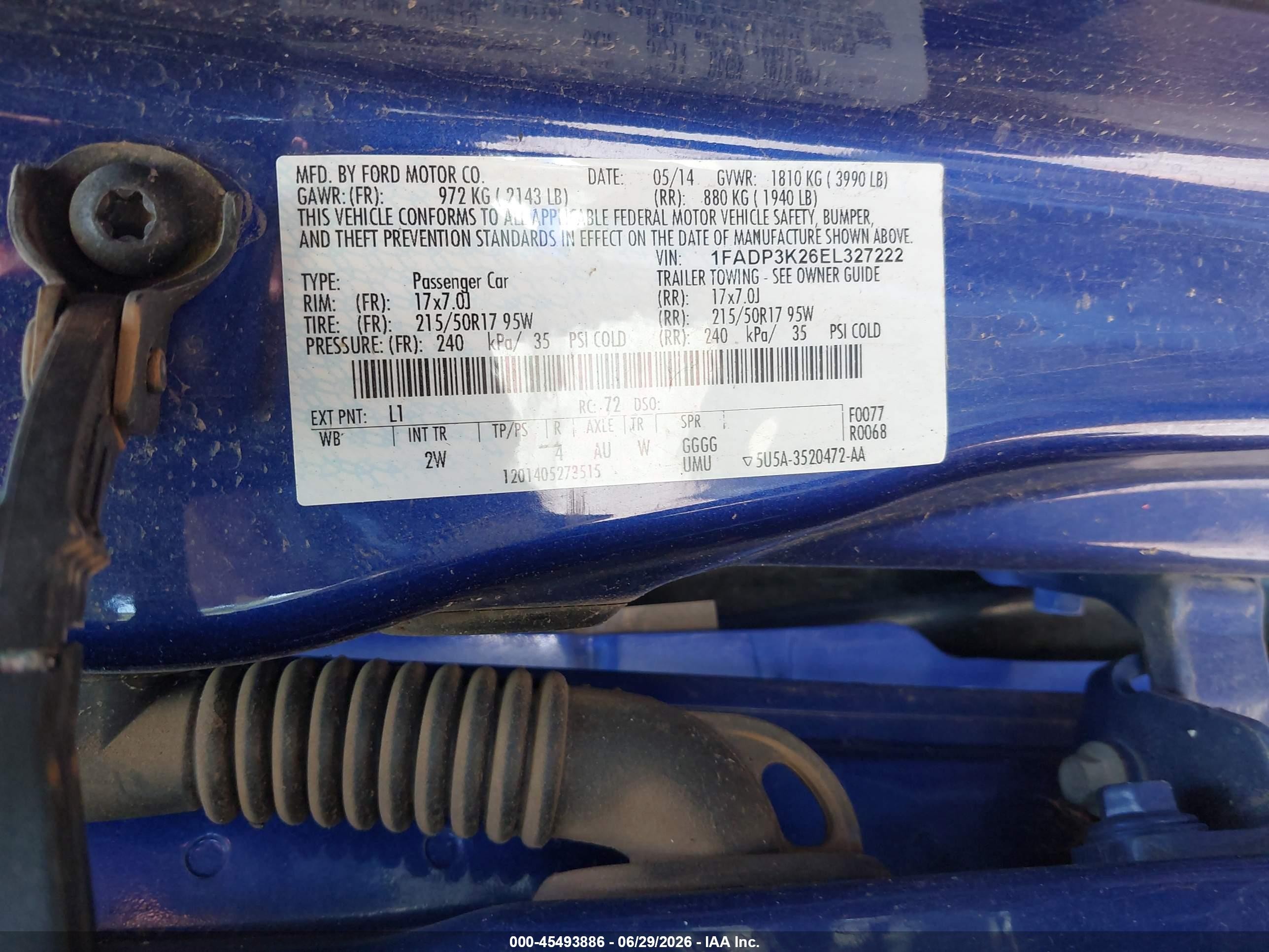 2014 Ford Focus Se Blue vin: 1FADP3K26EL327222