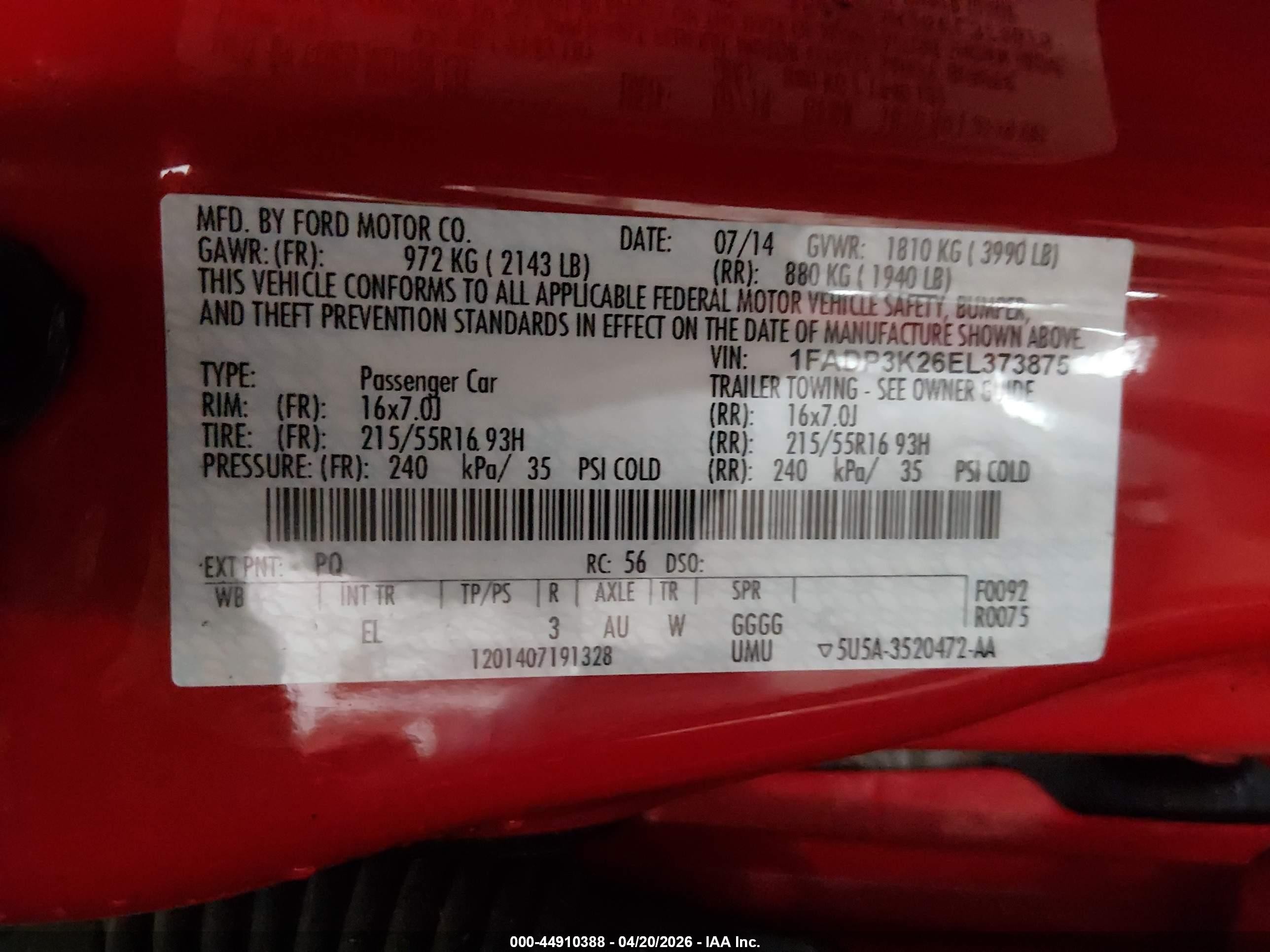 2014 Ford Focus Se Red vin: 1FADP3K26EL373875