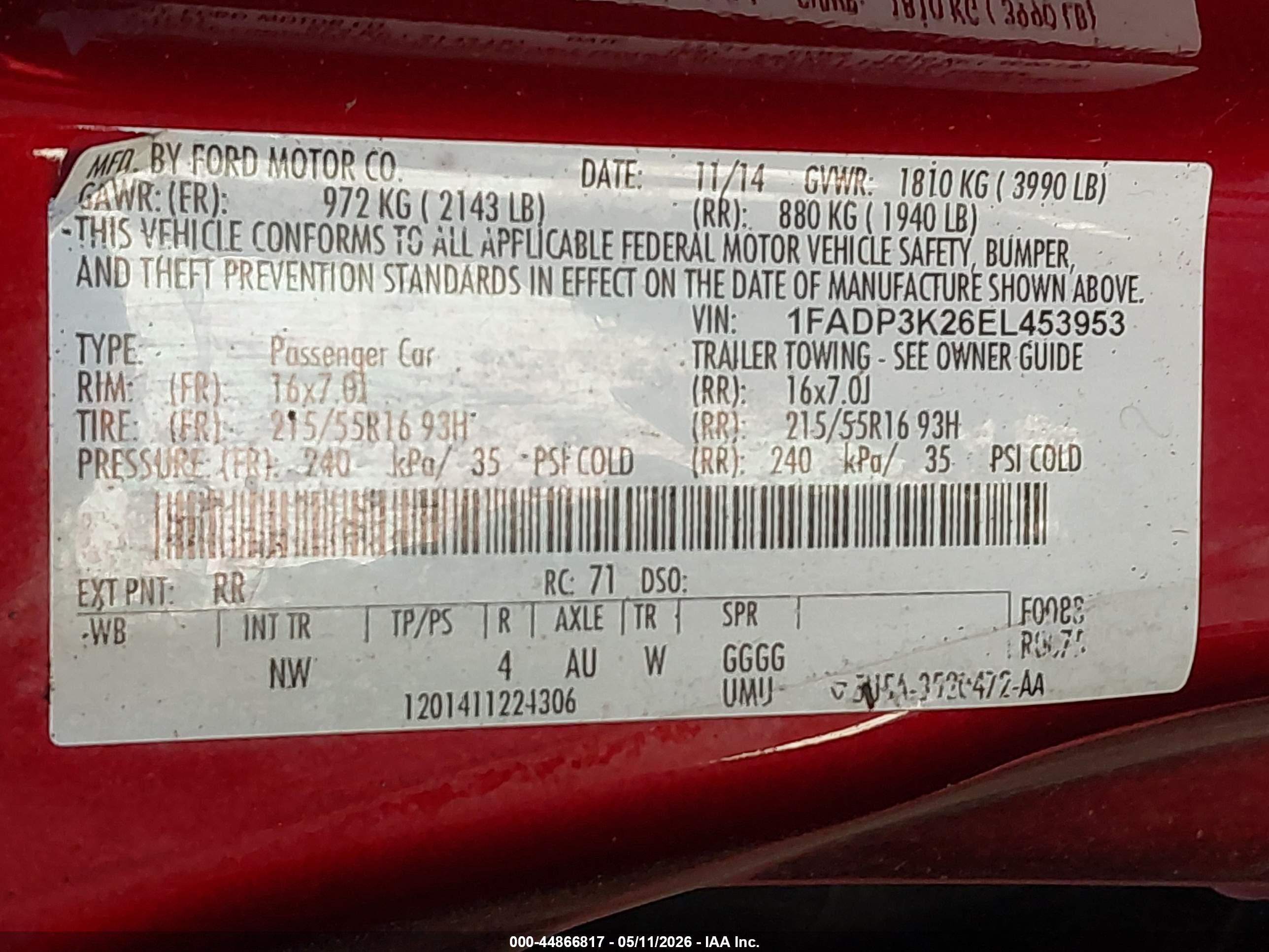 2014 Ford Focus Se Бордовый vin: 1FADP3K26EL453953