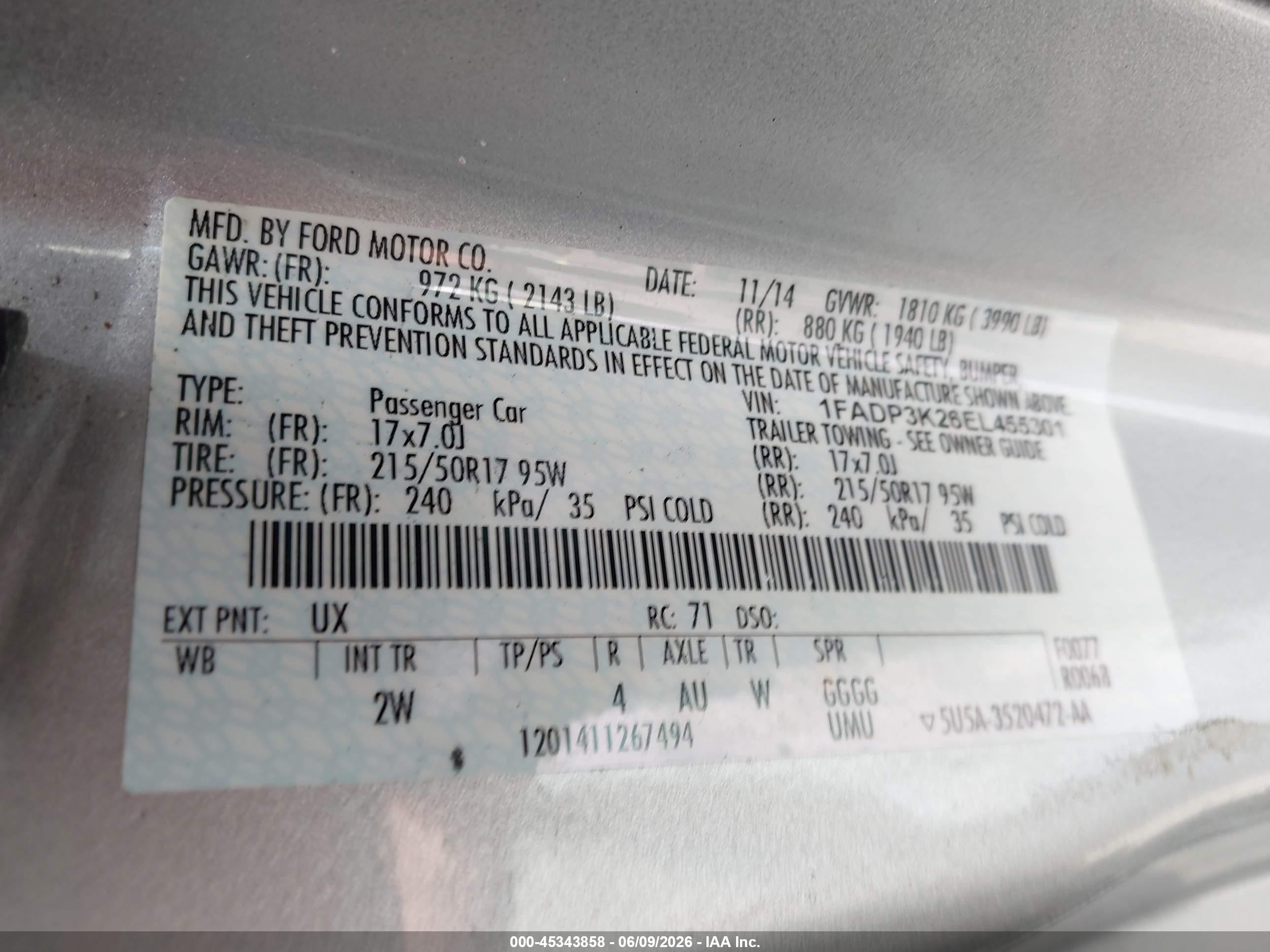 2014 Ford Focus Se Silver vin: 1FADP3K26EL455301