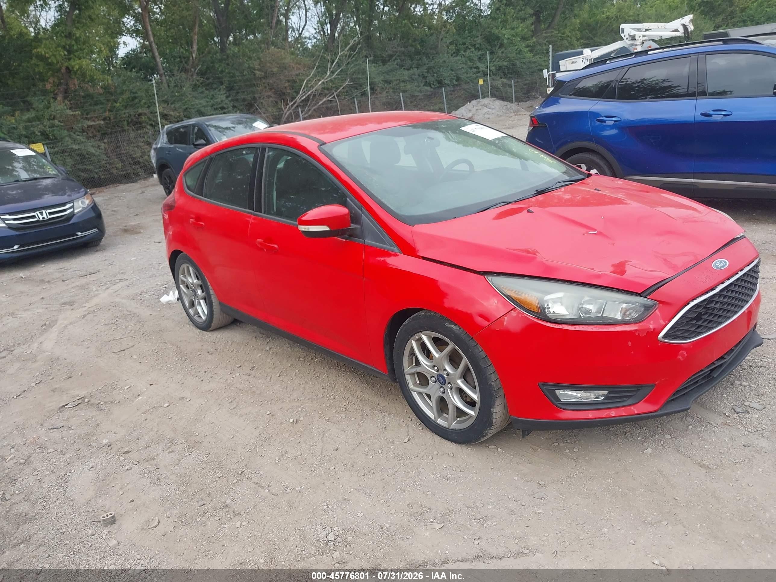 2015 Ford Focus Se Red vin: 1FADP3K26FL229664