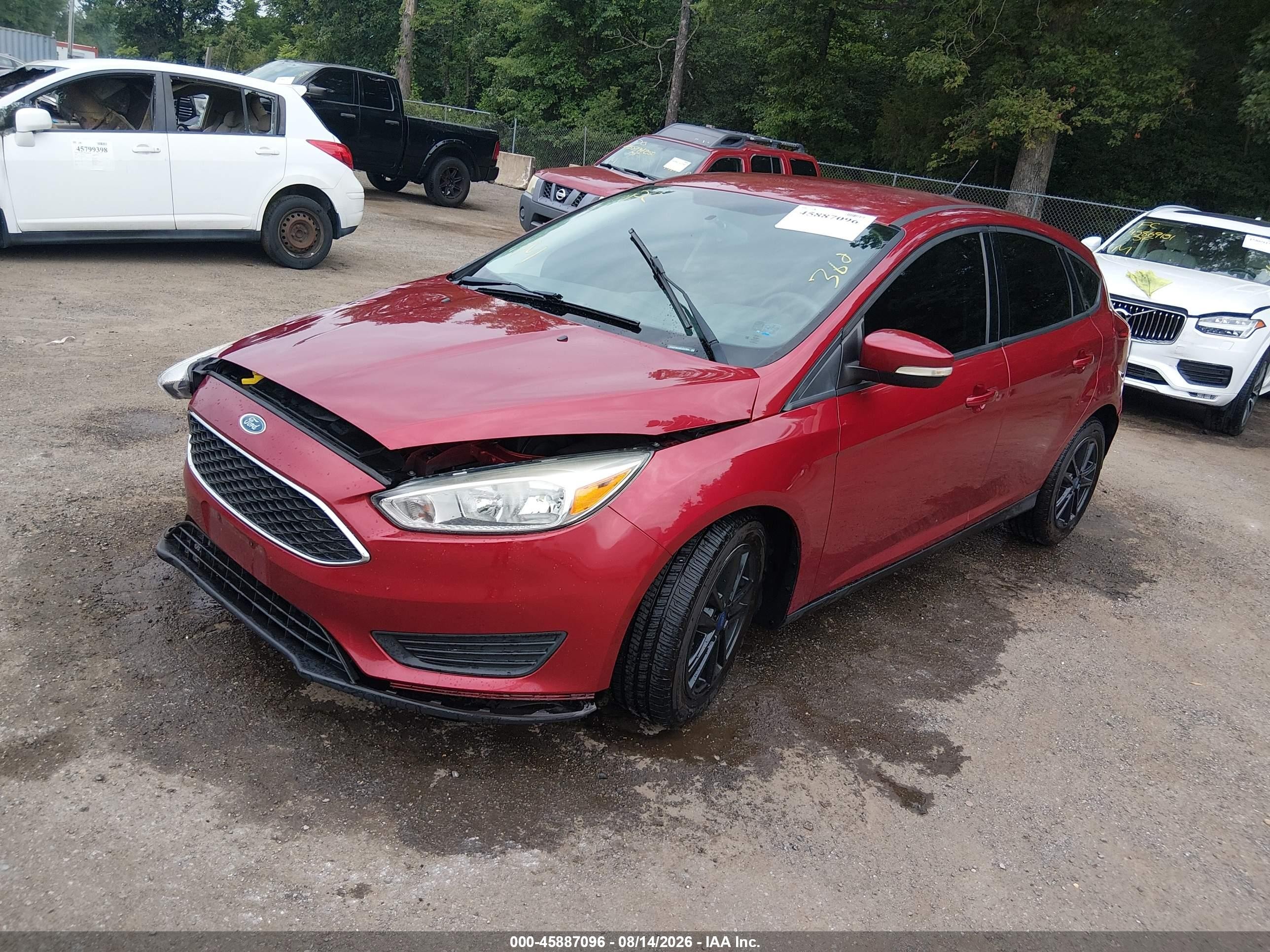 2015 Ford Focus Se Red vin: 1FADP3K26FL237554