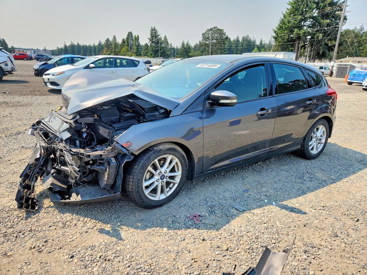 2015 Ford Focus Se Gray vin: 1FADP3K26FL263684