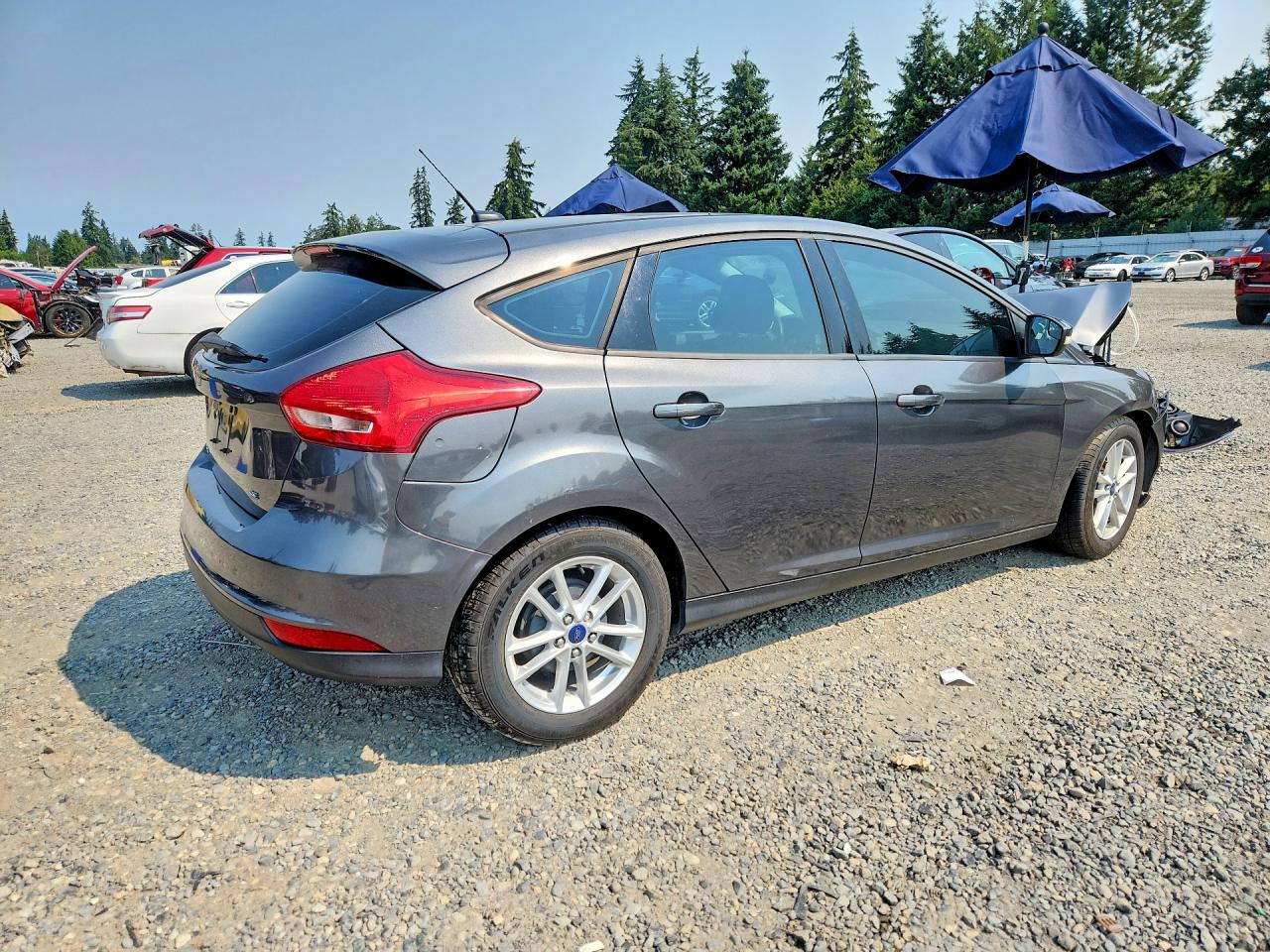2015 Ford Focus Se Gray vin: 1FADP3K26FL263684