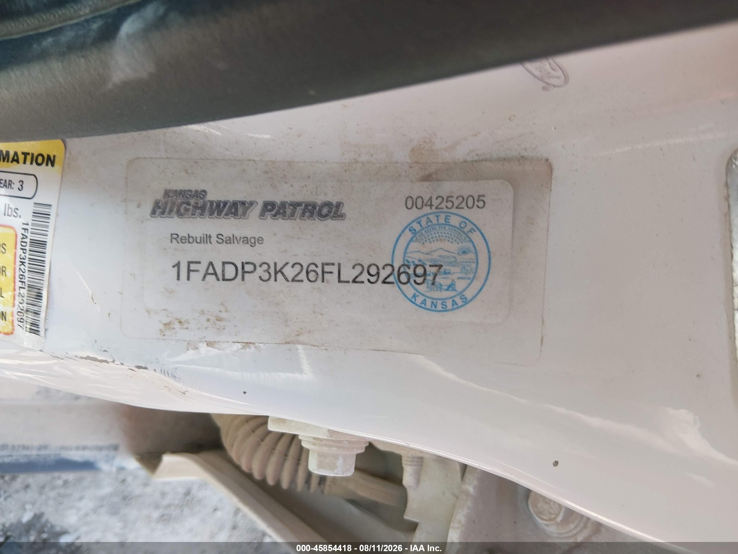 2015 Ford Focus Se White vin: 1FADP3K26FL292697