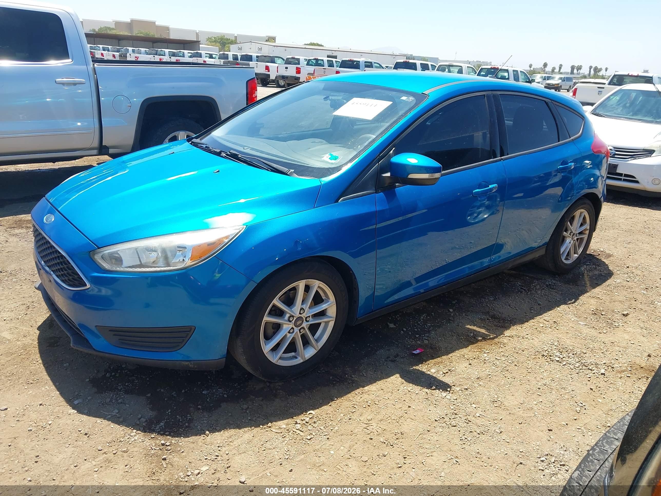 2015 Ford Focus Se Blue vin: 1FADP3K26FL325343
