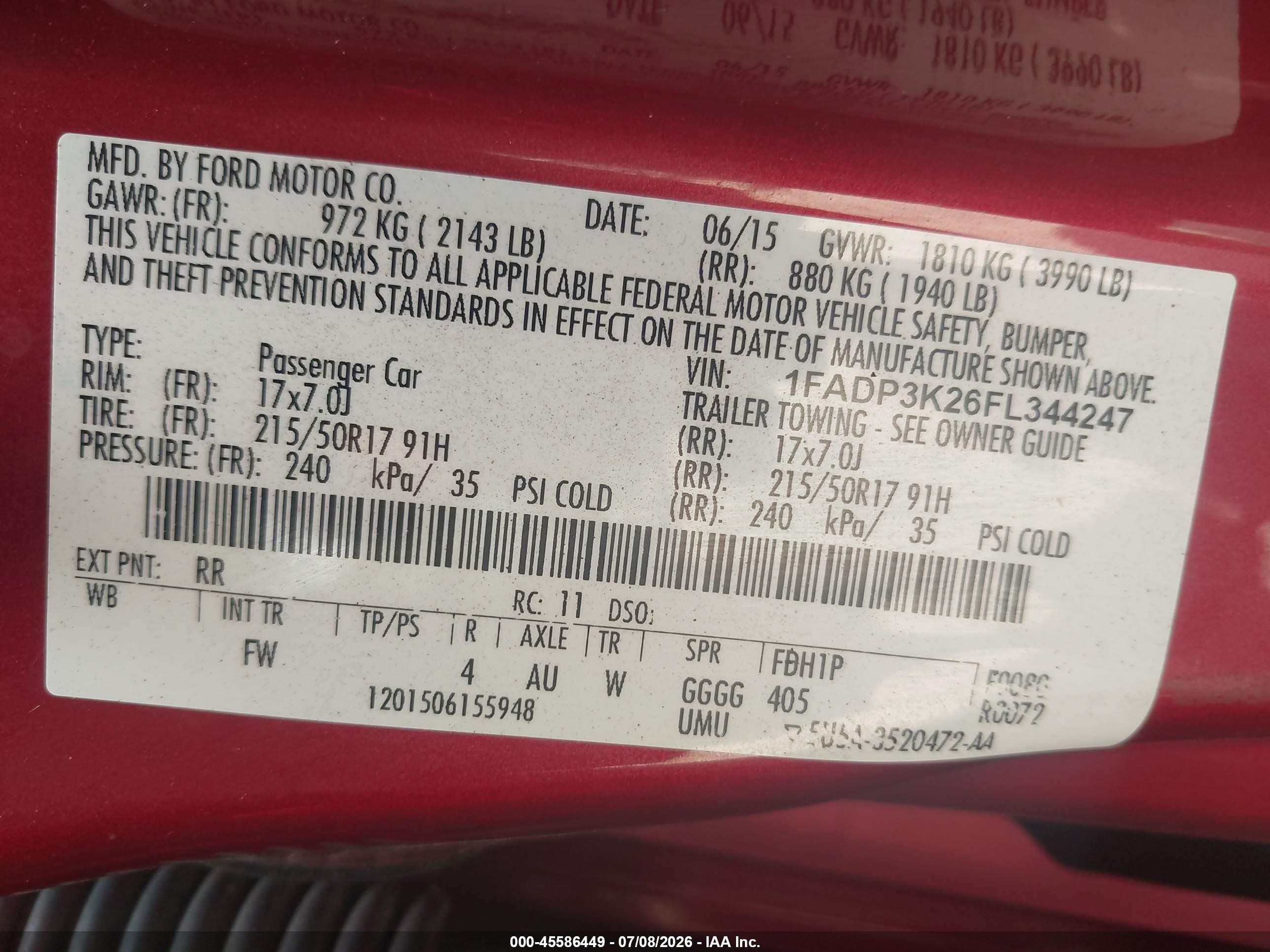 2015 Ford Focus Se Red vin: 1FADP3K26FL344247