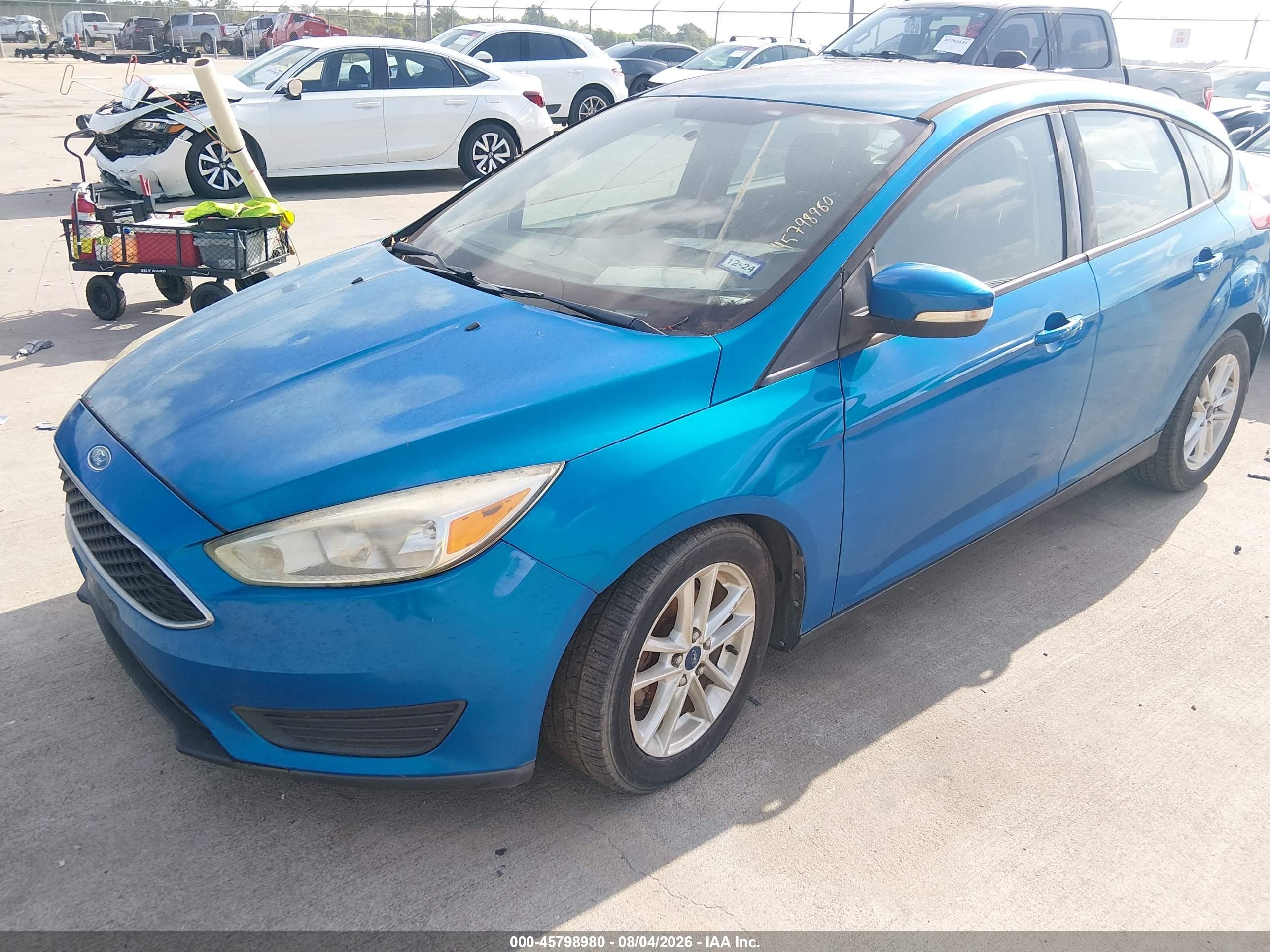 2015 Ford Focus Se Blue vin: 1FADP3K26FL347715