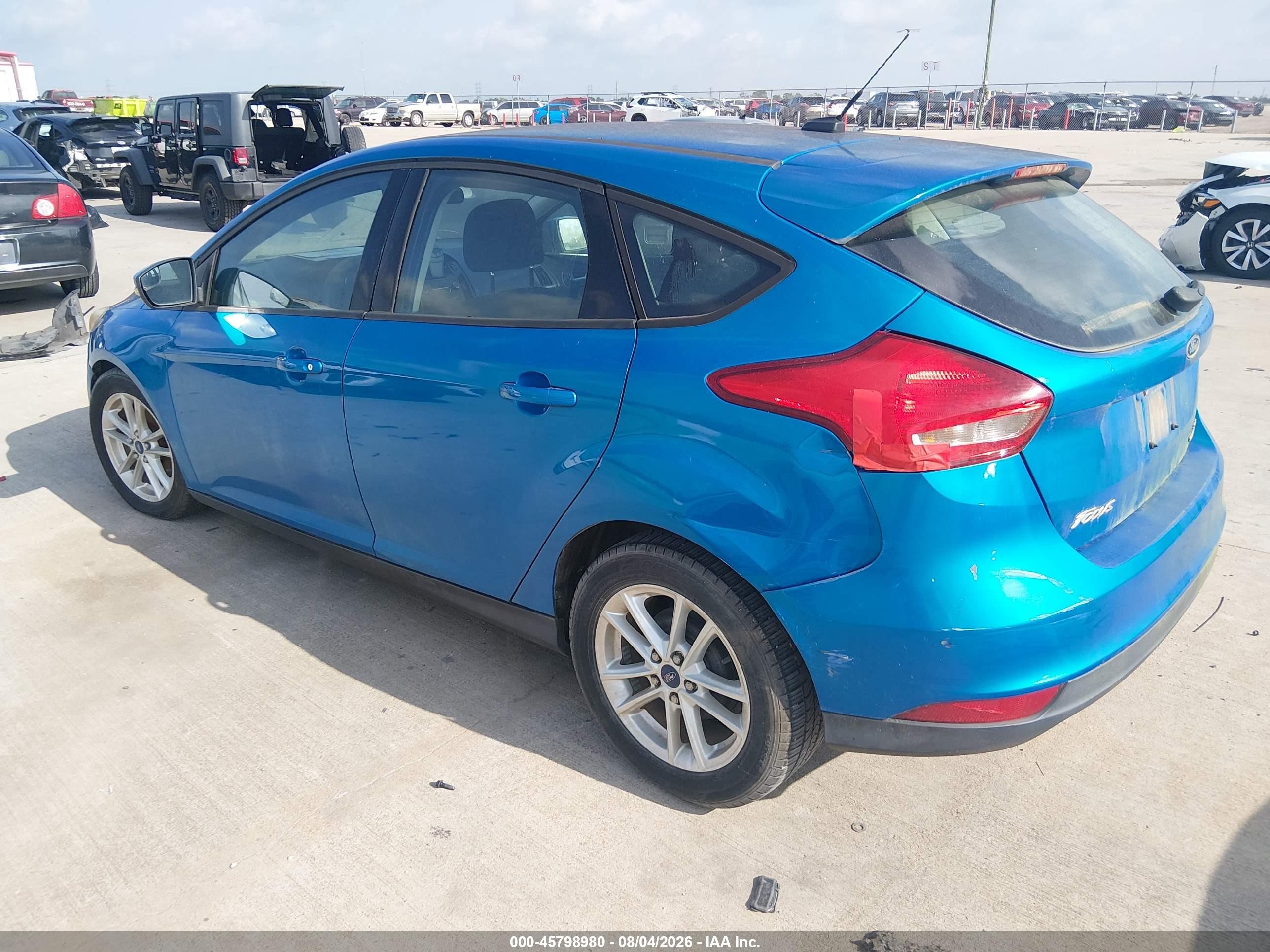 2015 Ford Focus Se Blue vin: 1FADP3K26FL347715