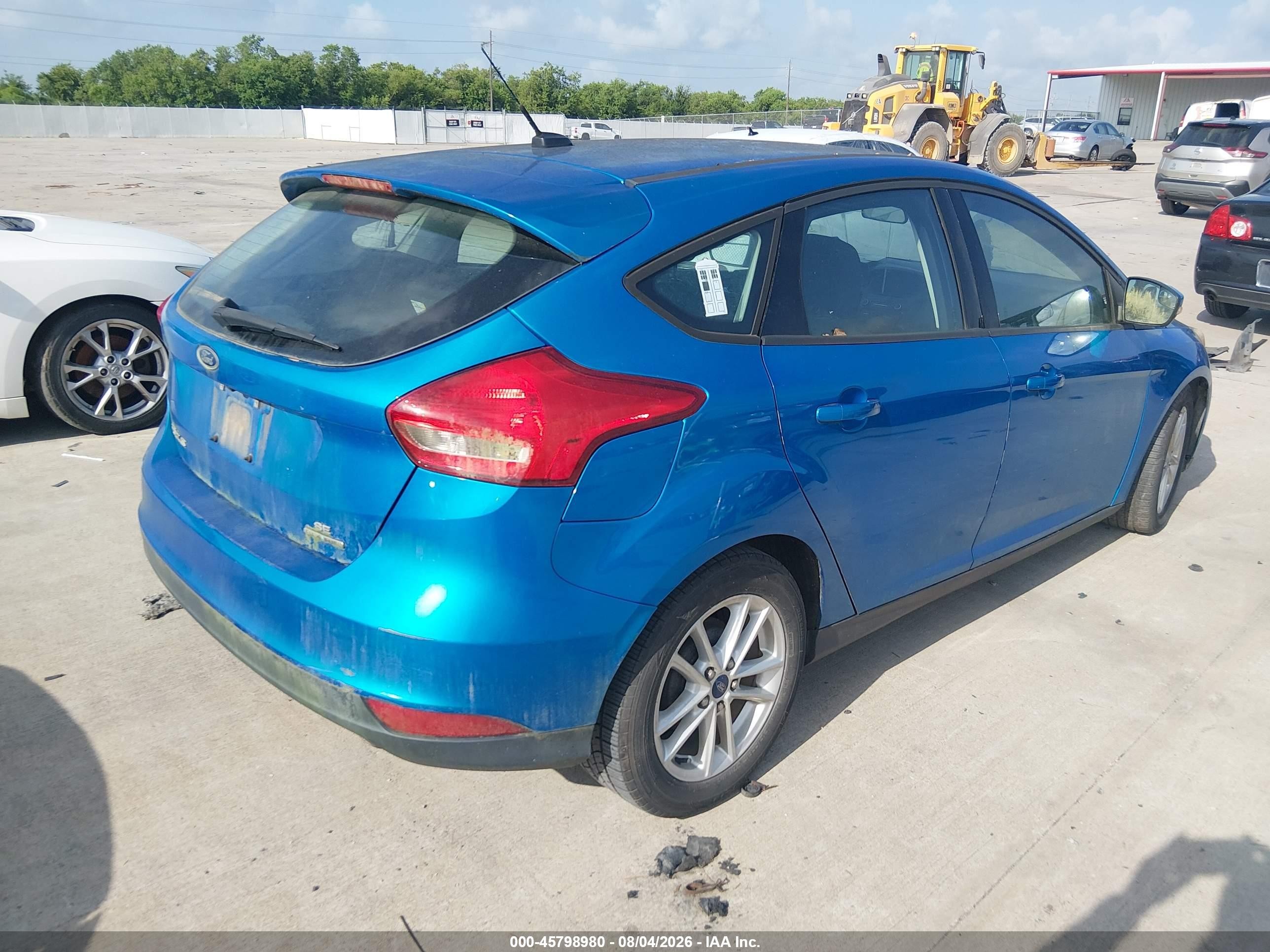 2015 Ford Focus Se Blue vin: 1FADP3K26FL347715