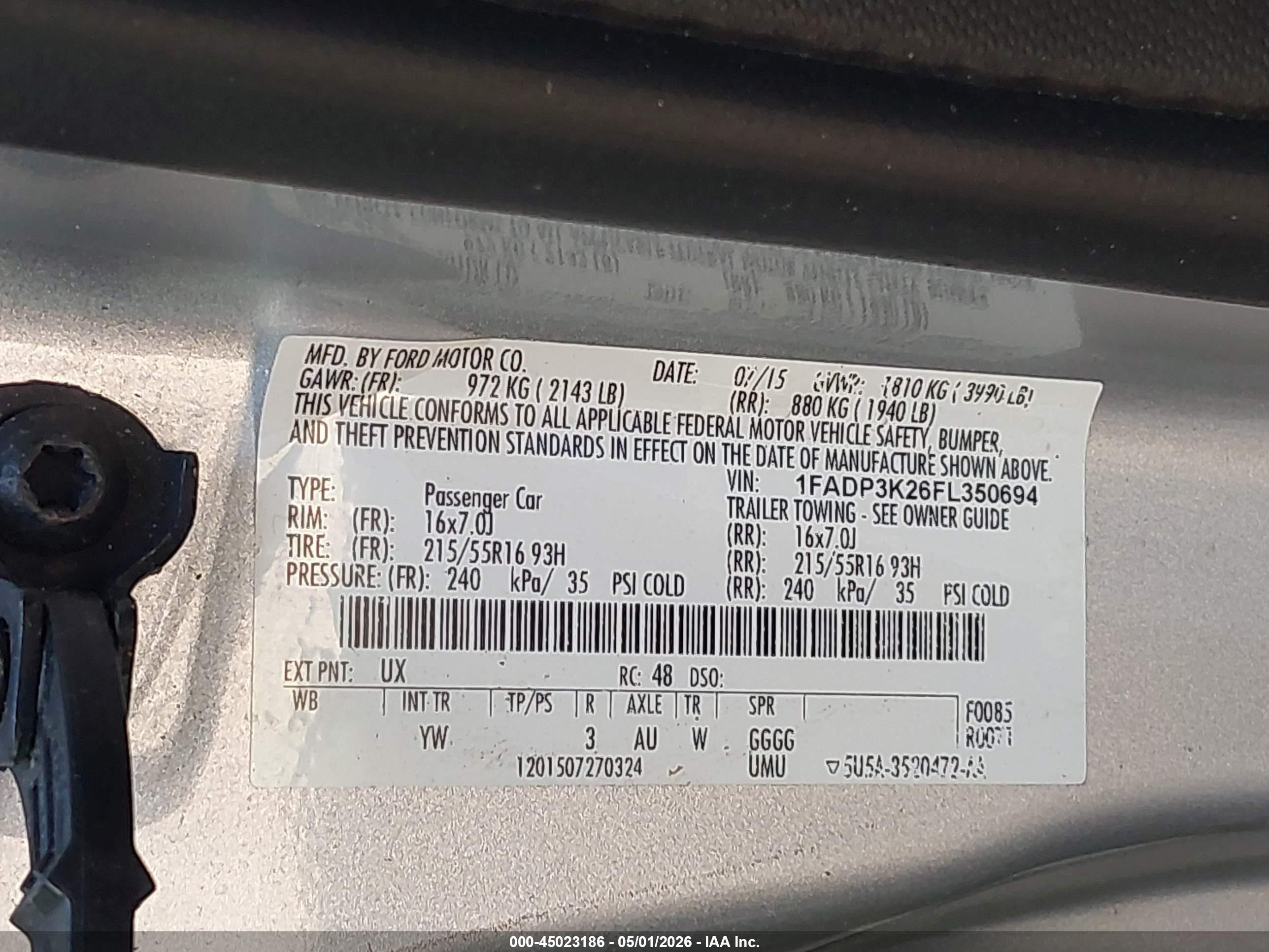2015 Ford Focus Se Silver vin: 1FADP3K26FL350694