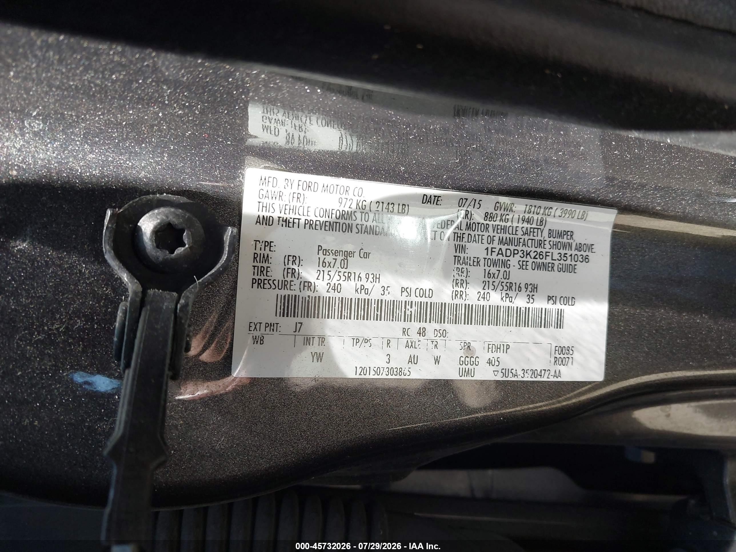 2015 Ford Focus Se Gray vin: 1FADP3K26FL351036