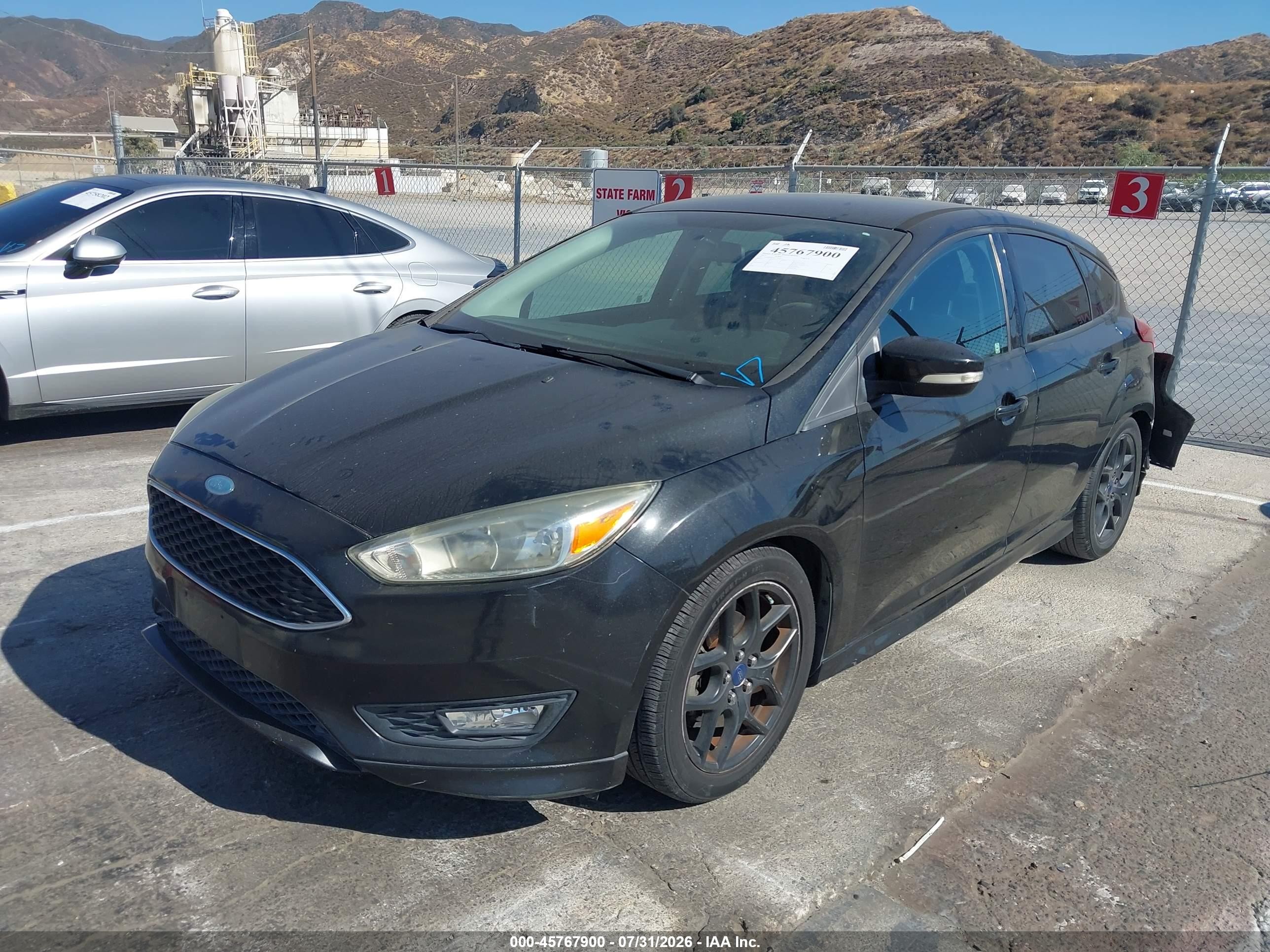2015 Ford Focus Se Black vin: 1FADP3K26FL363851