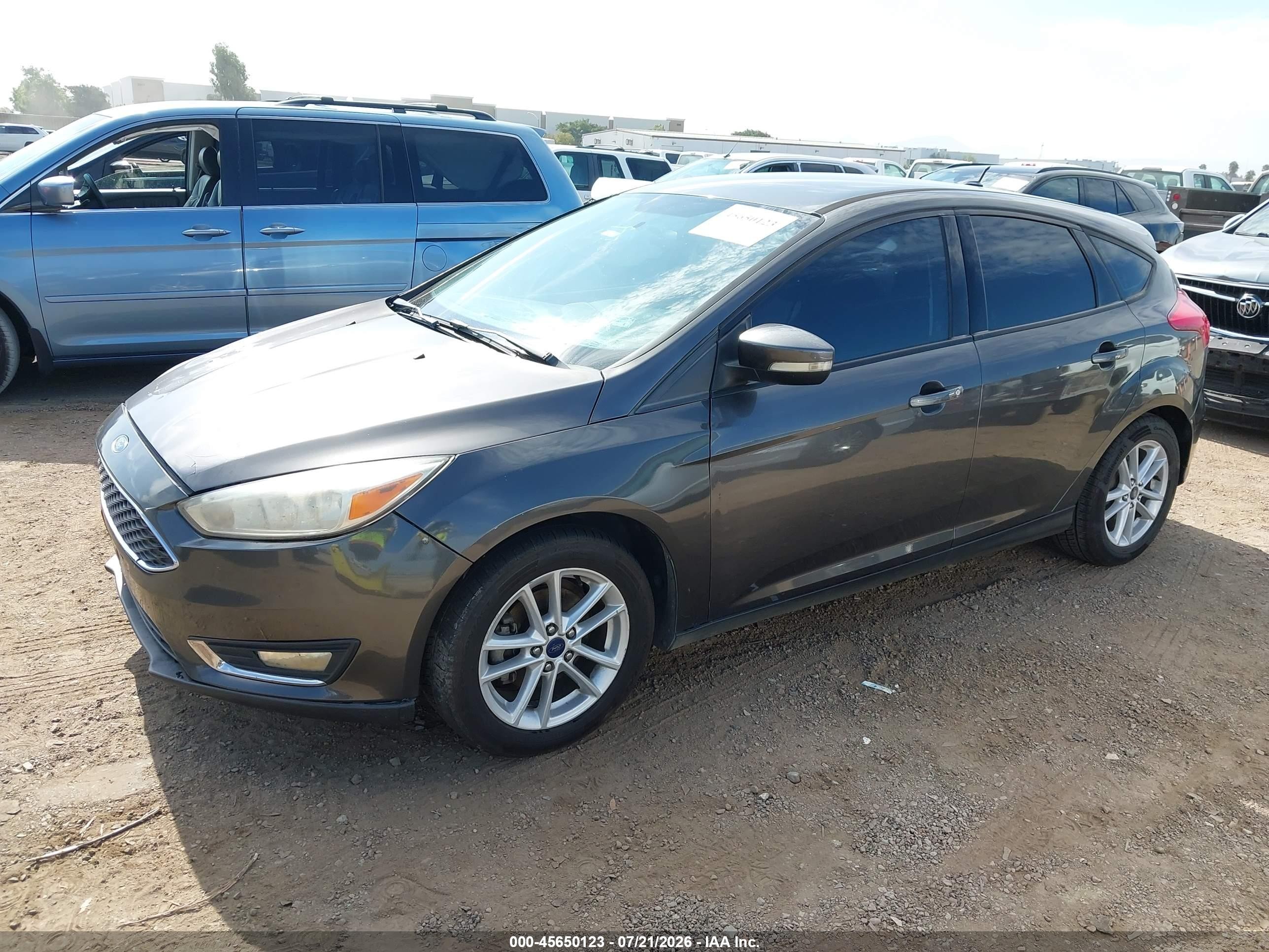 2015 Ford Focus Se Gray vin: 1FADP3K26FL370511