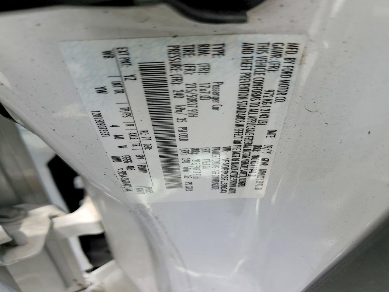 2015 Ford Focus Se White vin: 1FADP3K26FL380343