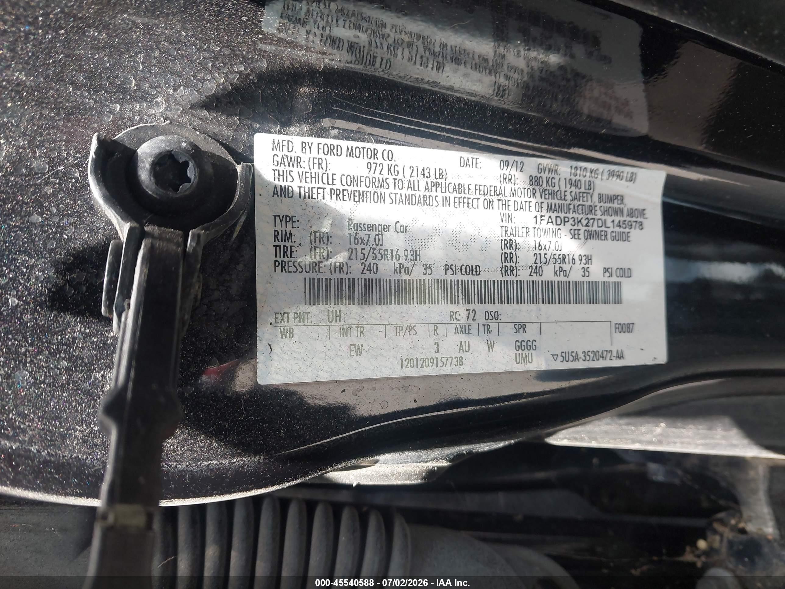 2013 Ford Focus Se Black vin: 1FADP3K27DL145978