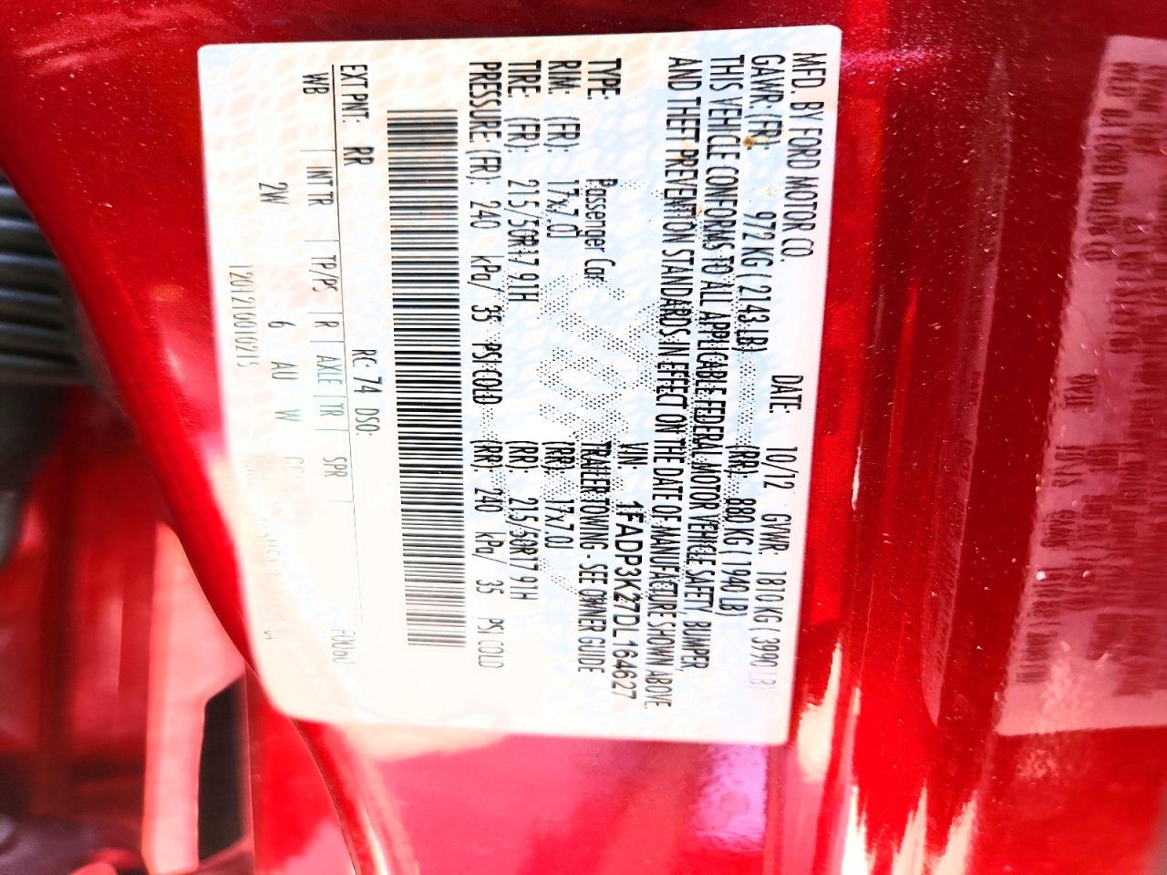 2013 Ford Focus Se Red vin: 1FADP3K27DL164627