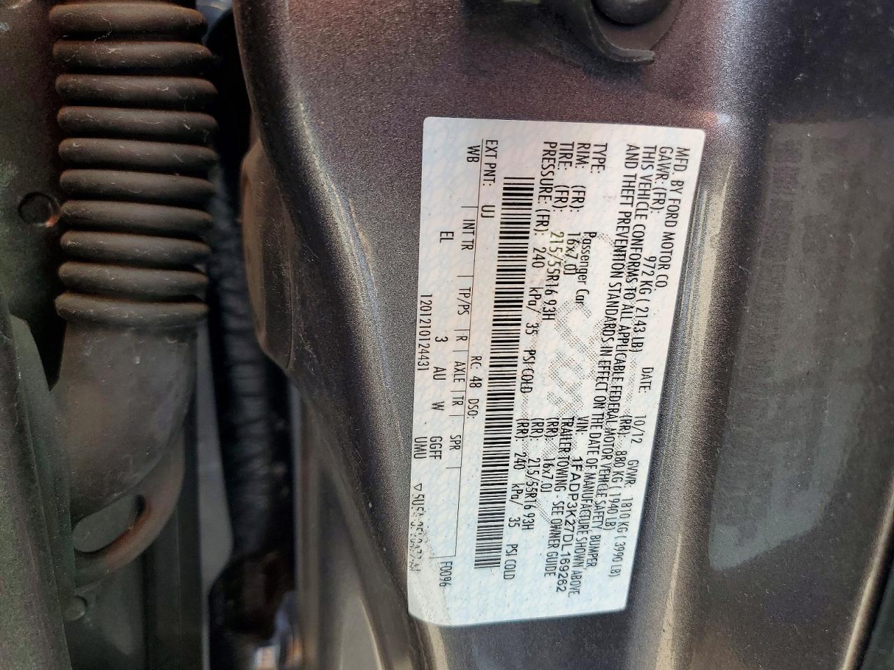 2013 Ford Focus Se Charcoal vin: 1FADP3K27DL169262