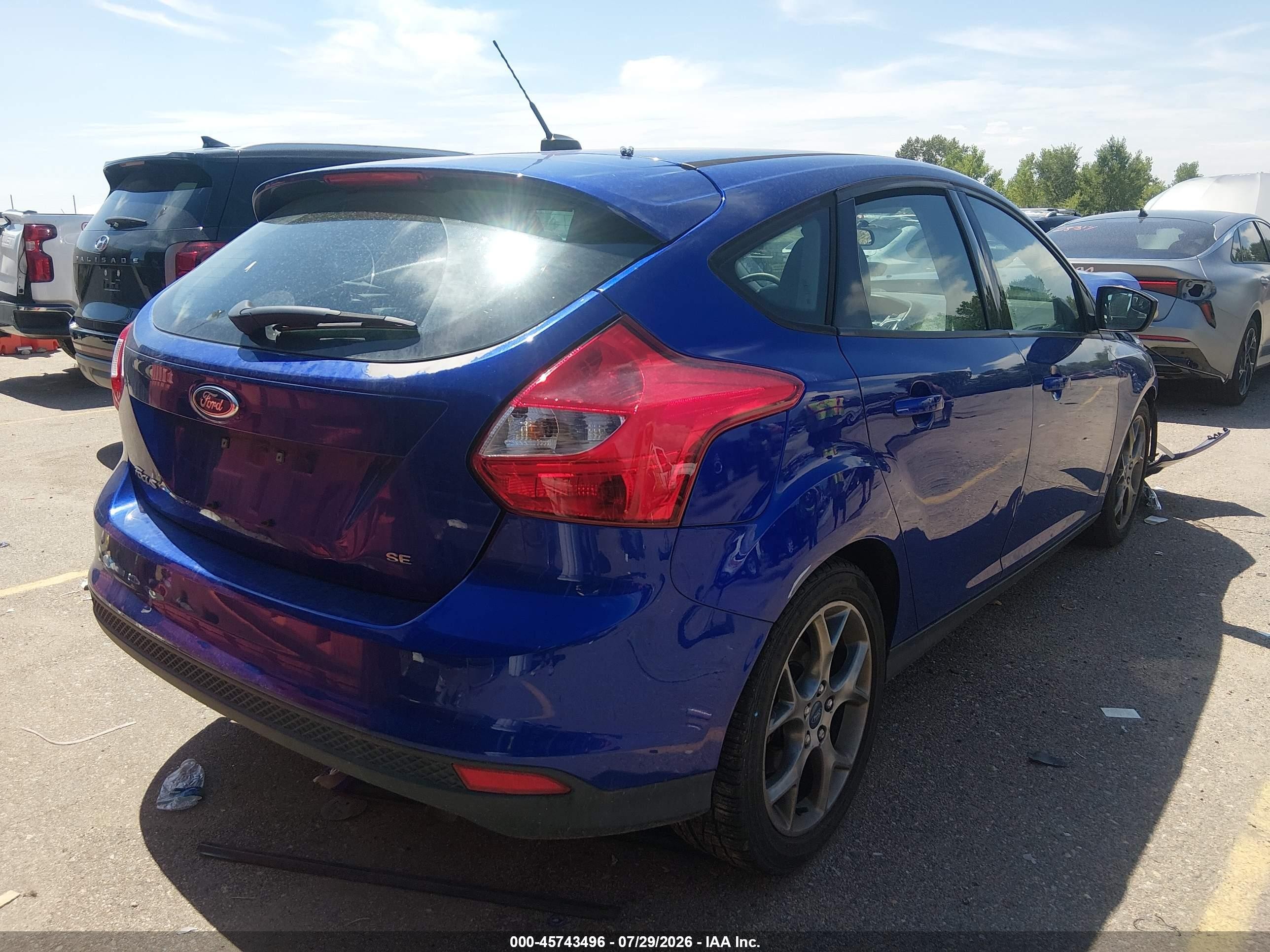 2013 Ford Focus Se Blue vin: 1FADP3K27DL254098