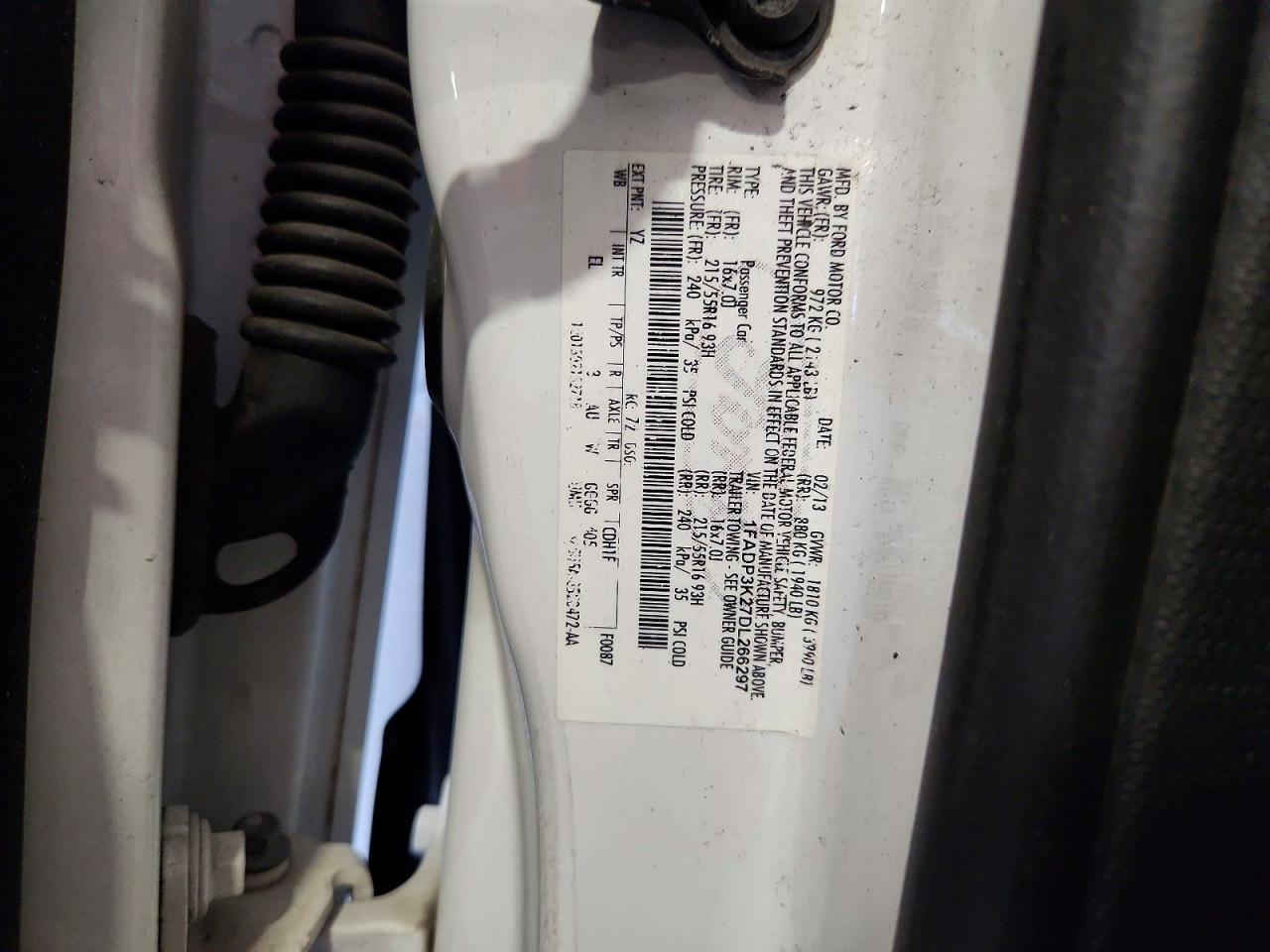 2013 Ford Focus Se White vin: 1FADP3K27DL266297