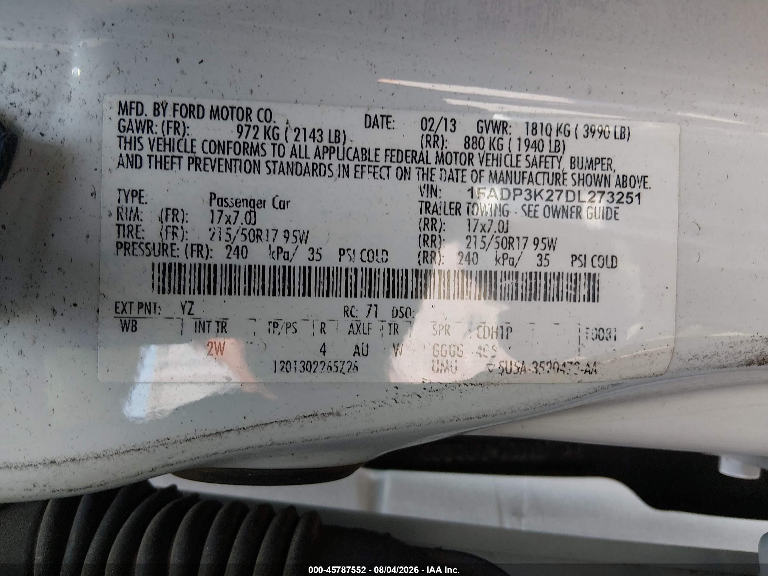 2013 Ford Focus Se Белый vin: 1FADP3K27DL273251