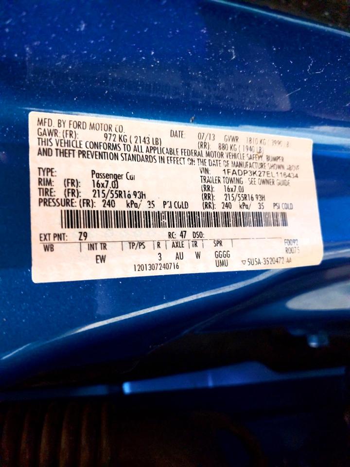 2014 Ford Focus Se Синий vin: 1FADP3K27EL116434