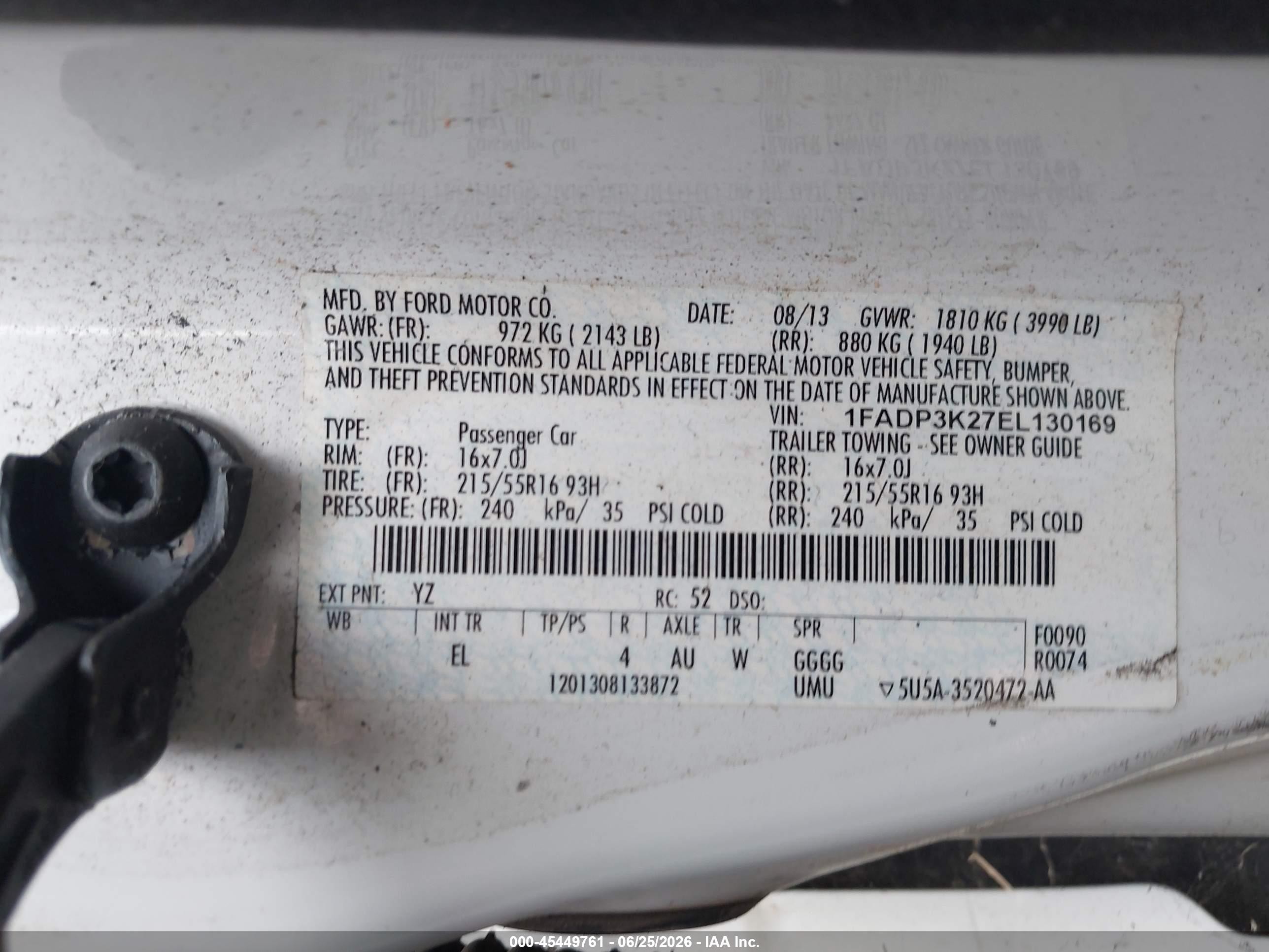 2014 Ford Focus Se White vin: 1FADP3K27EL130169