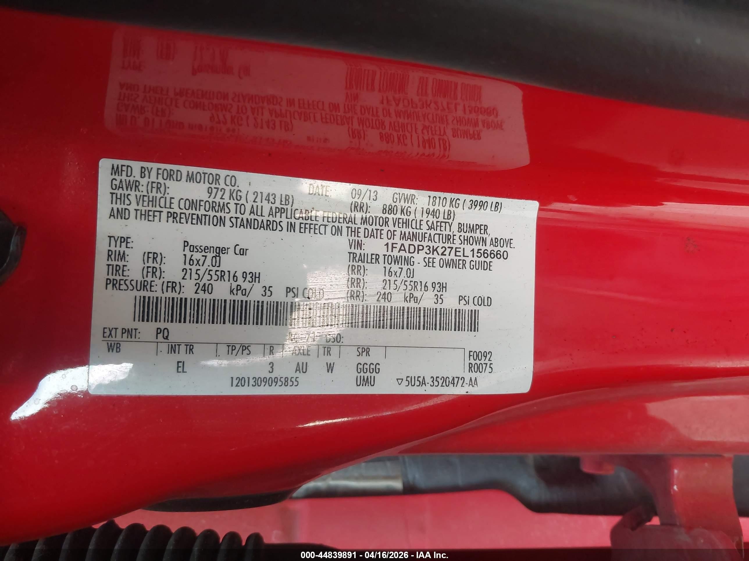 2014 Ford Focus Se Red vin: 1FADP3K27EL156660