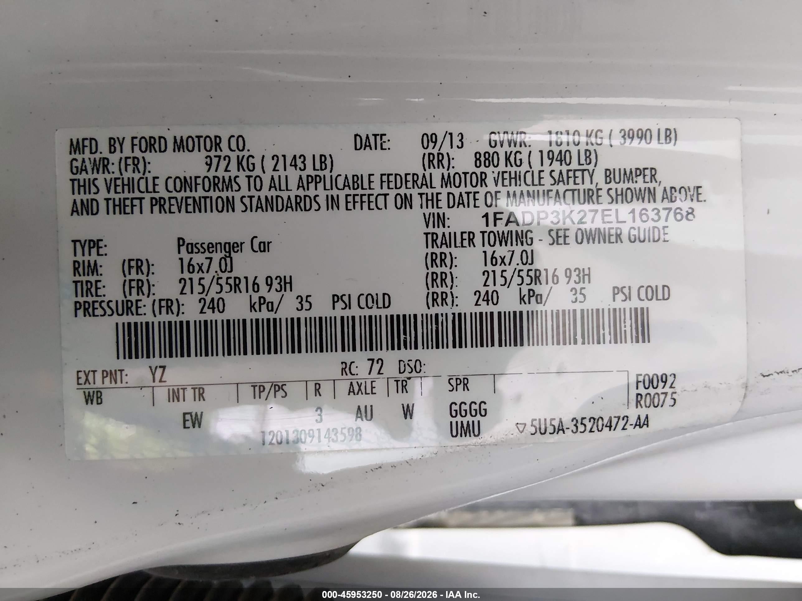 2014 Ford Focus Se Белый vin: 1FADP3K27EL163768