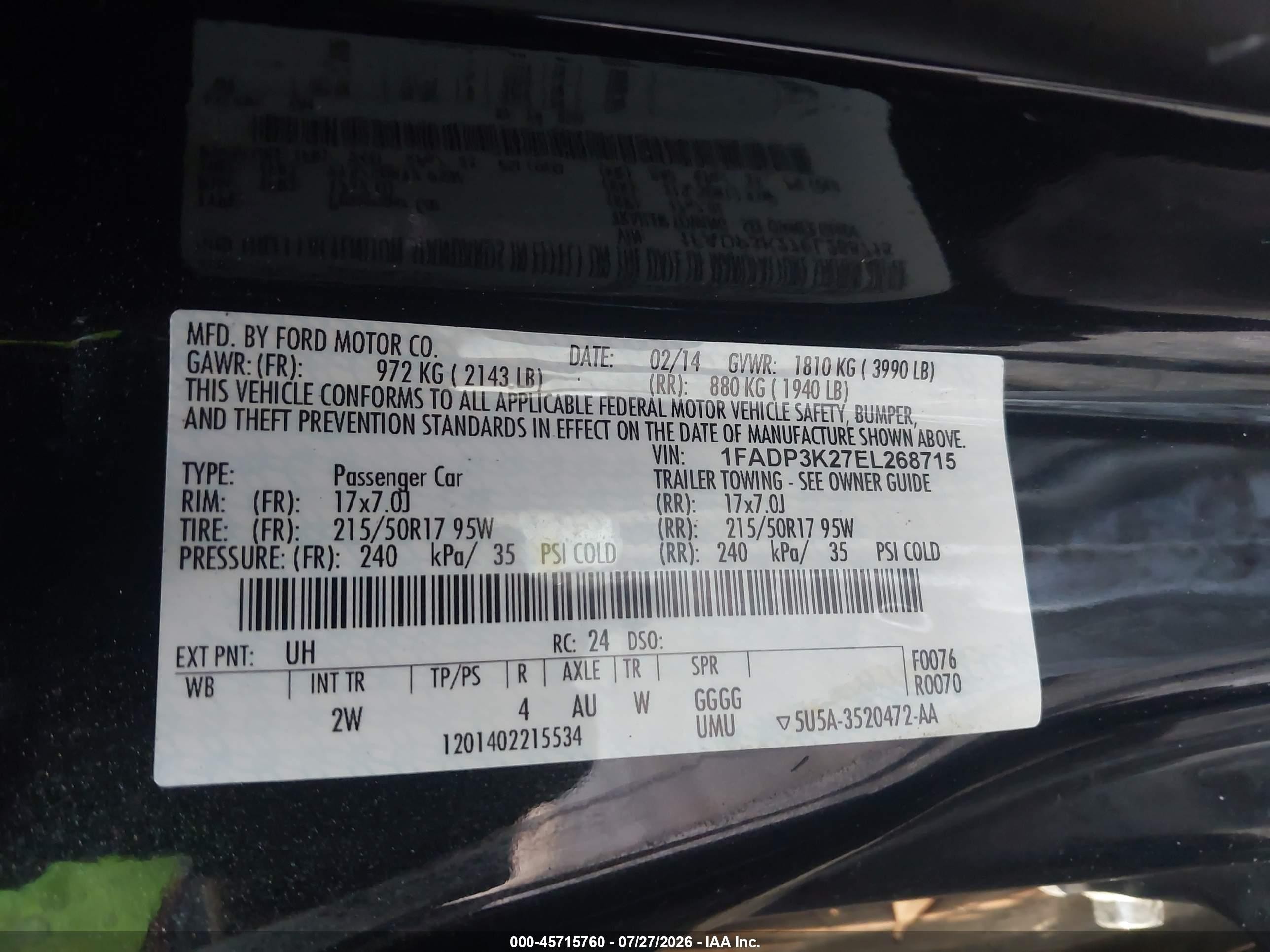 2014 Ford Focus Se Black vin: 1FADP3K27EL268715