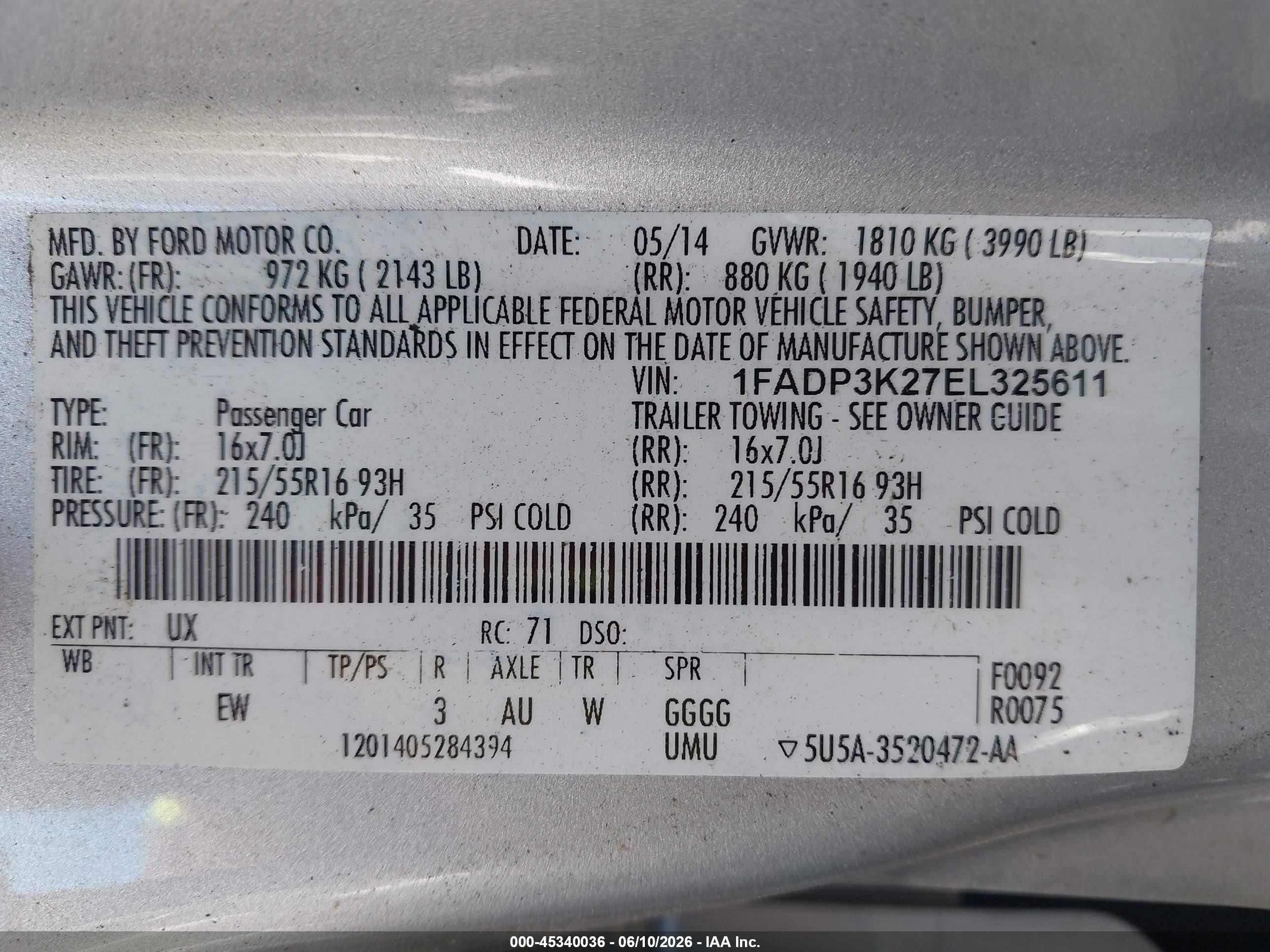 2014 Ford Focus Se Silver vin: 1FADP3K27EL325611