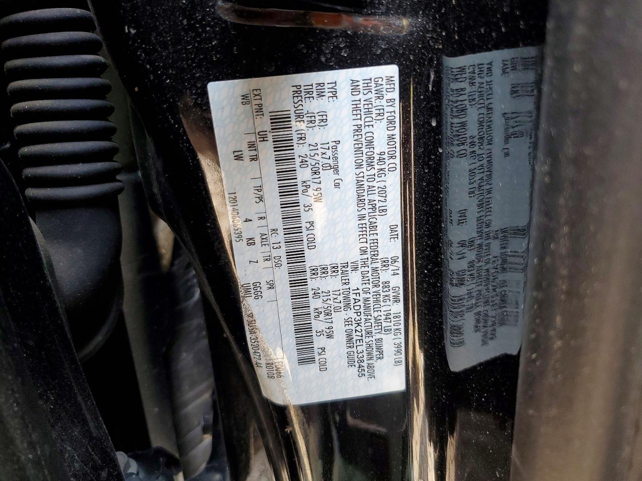2014 Ford Focus Se Black vin: 1FADP3K27EL338455