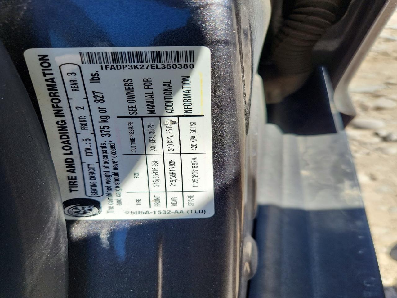 2014 Ford Focus Se Gray vin: 1FADP3K27EL350380