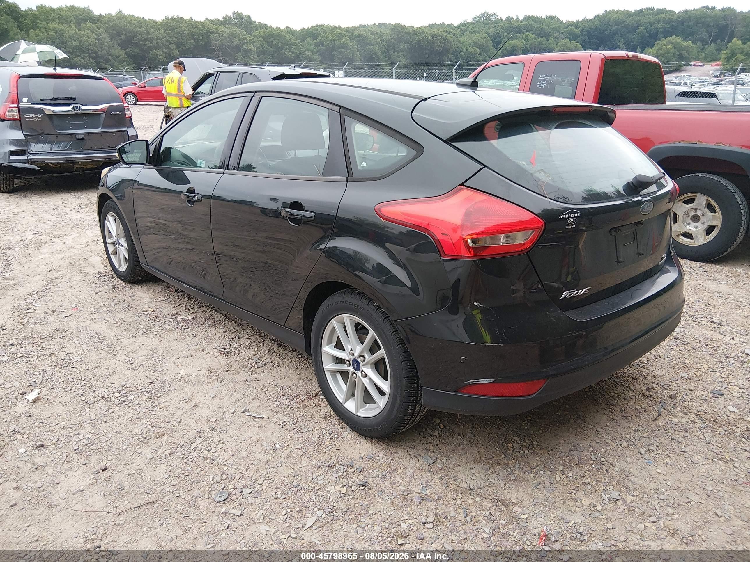 2015 Ford Focus Se Black vin: 1FADP3K27FL263340