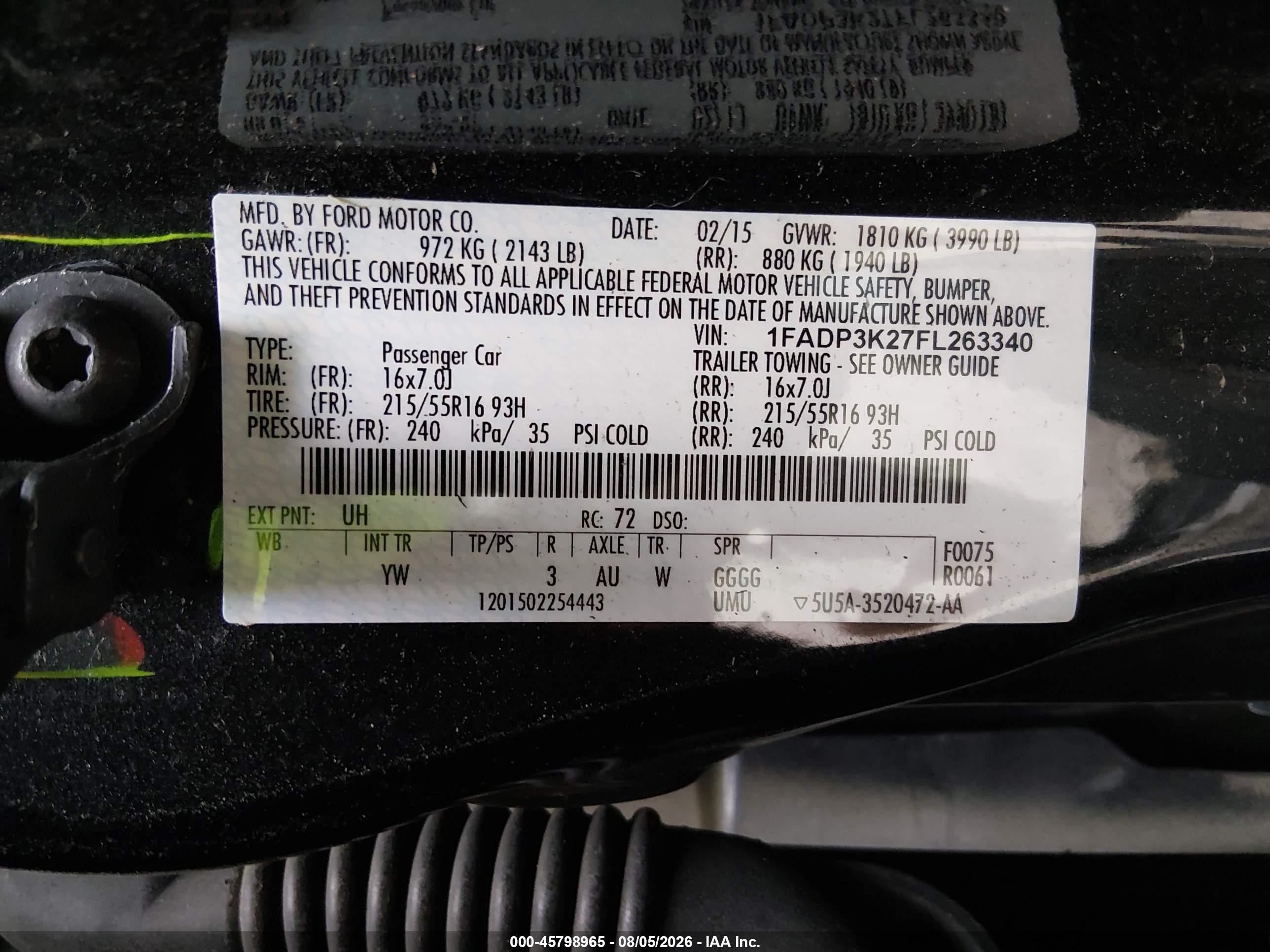 2015 Ford Focus Se Black vin: 1FADP3K27FL263340