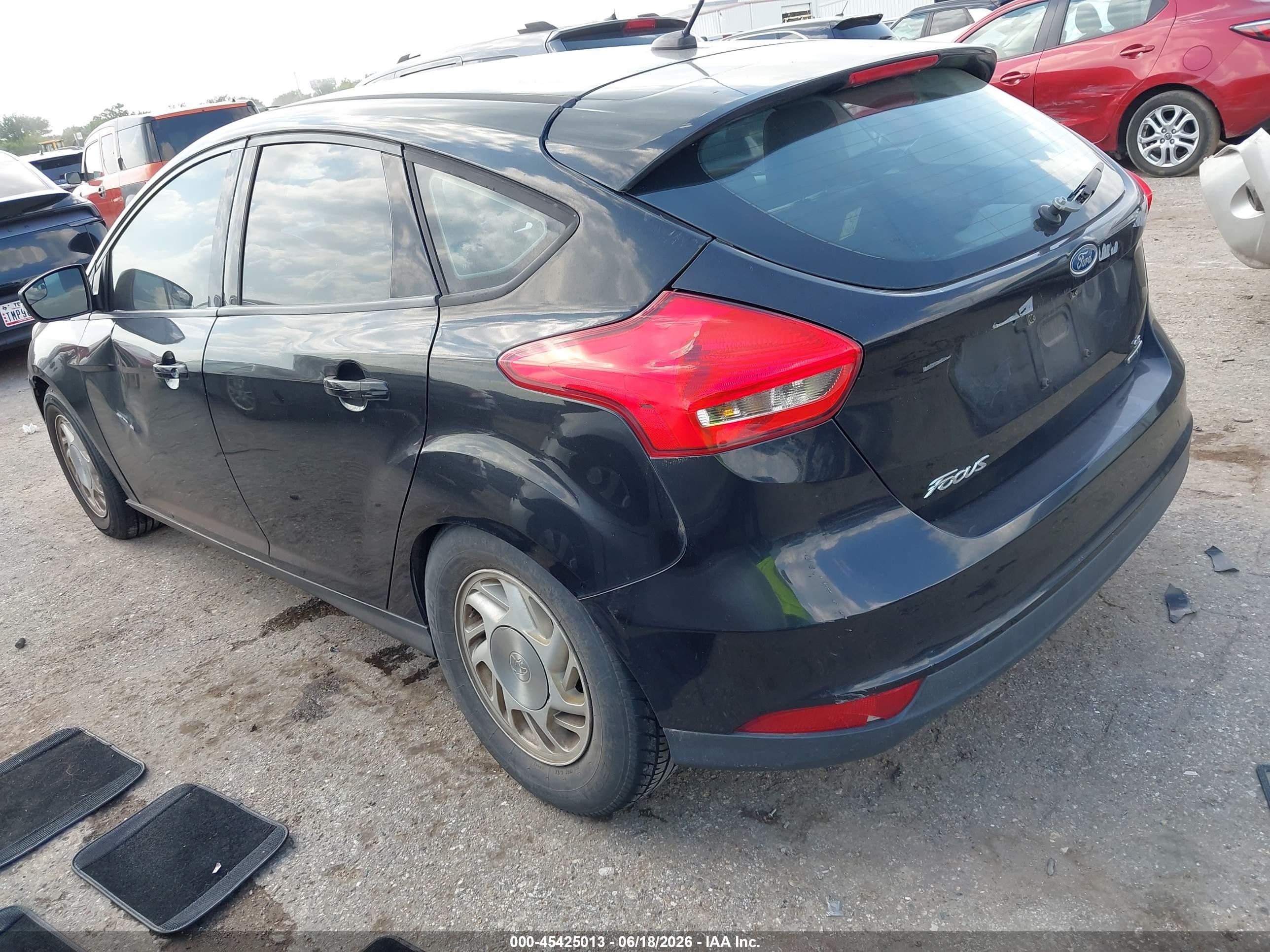 2015 Ford Focus Se Black vin: 1FADP3K27FL386863