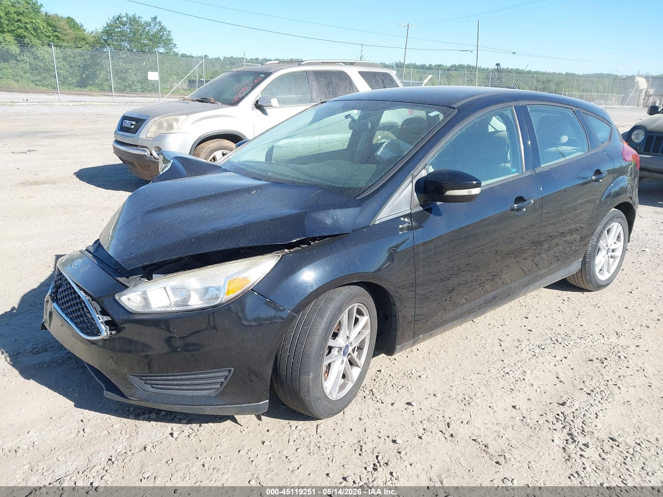 2017 Ford Focus Se Black vin: 1FADP3K27HL338282