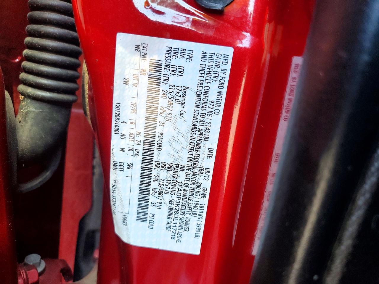 2013 Ford Focus Se Red vin: 1FADP3K28DL117218