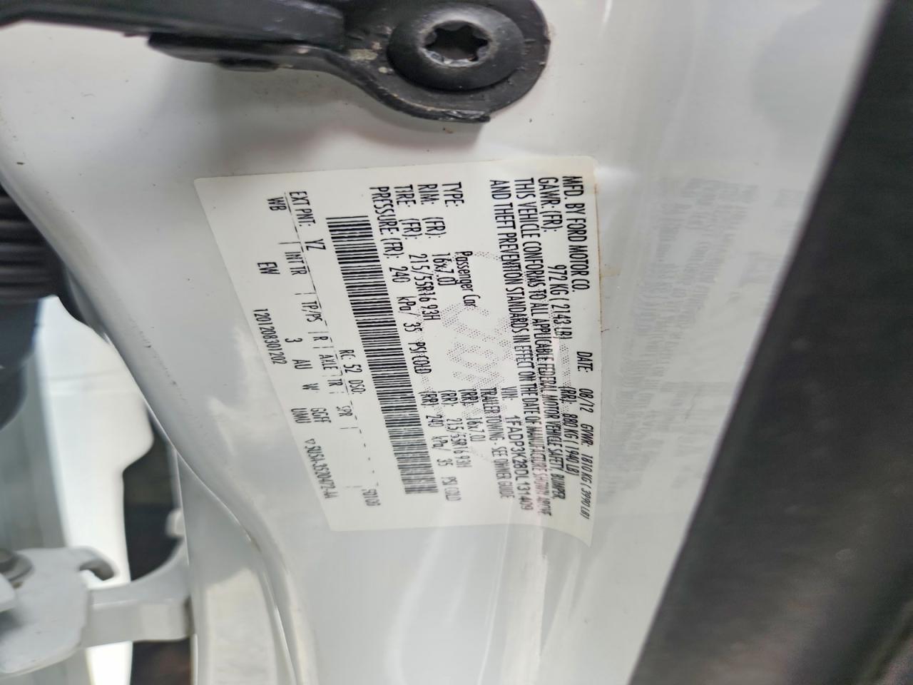 2013 Ford Focus Se White vin: 1FADP3K28DL131409
