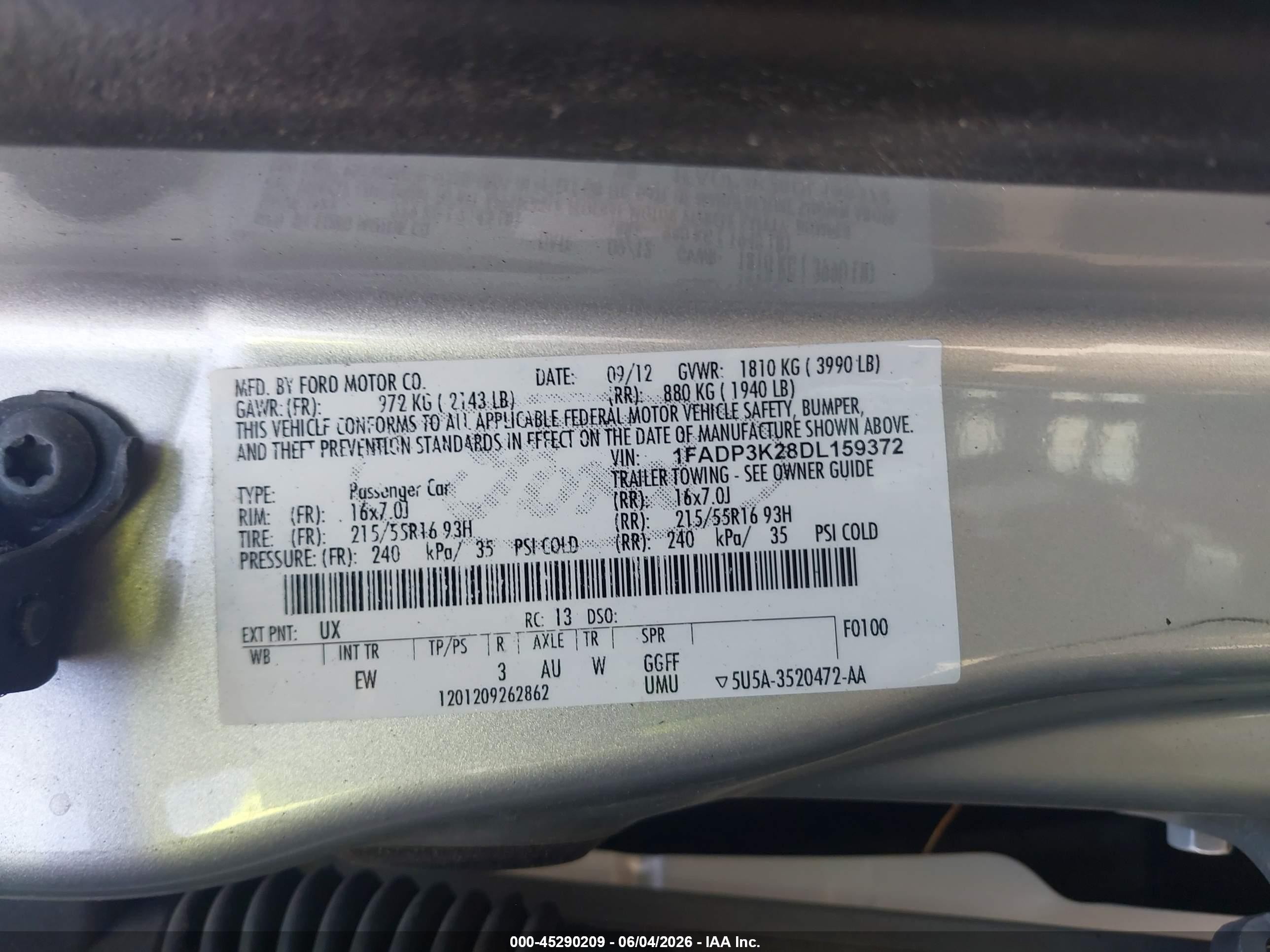 2013 Ford Focus Se Silver vin: 1FADP3K28DL159372