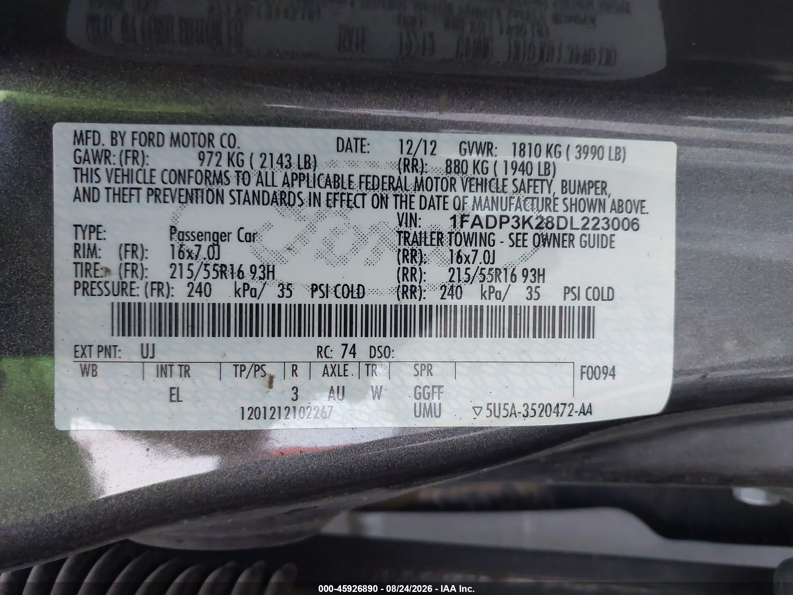 2013 Ford Focus Se Gray vin: 1FADP3K28DL223006