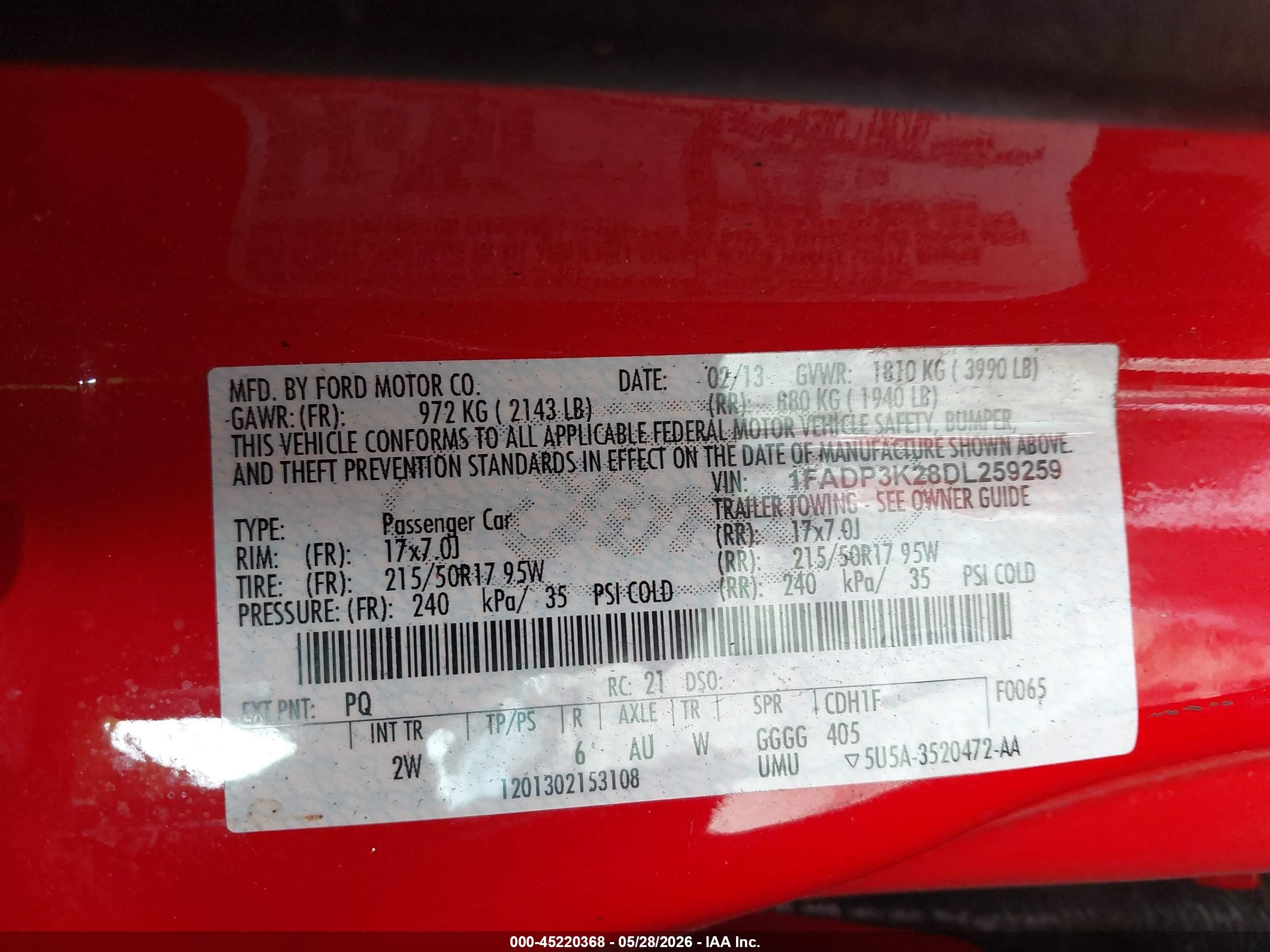 2013 Ford Focus Se Red vin: 1FADP3K28DL259259