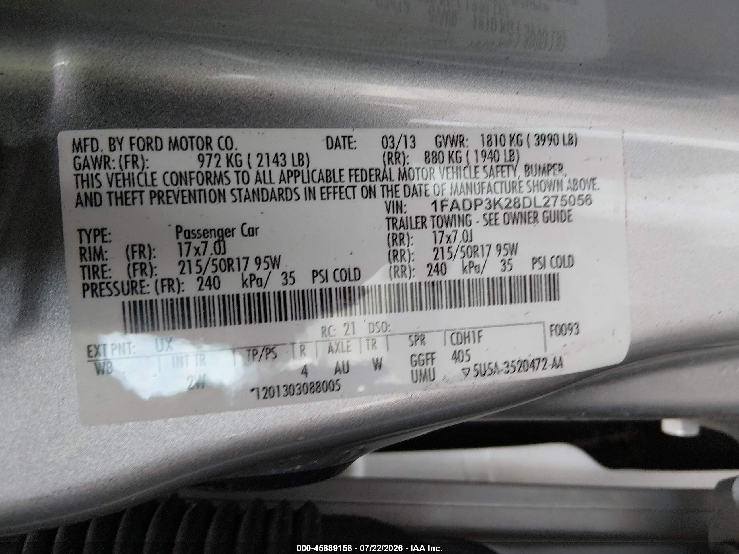 2013 Ford Focus Se Silver vin: 1FADP3K28DL275056