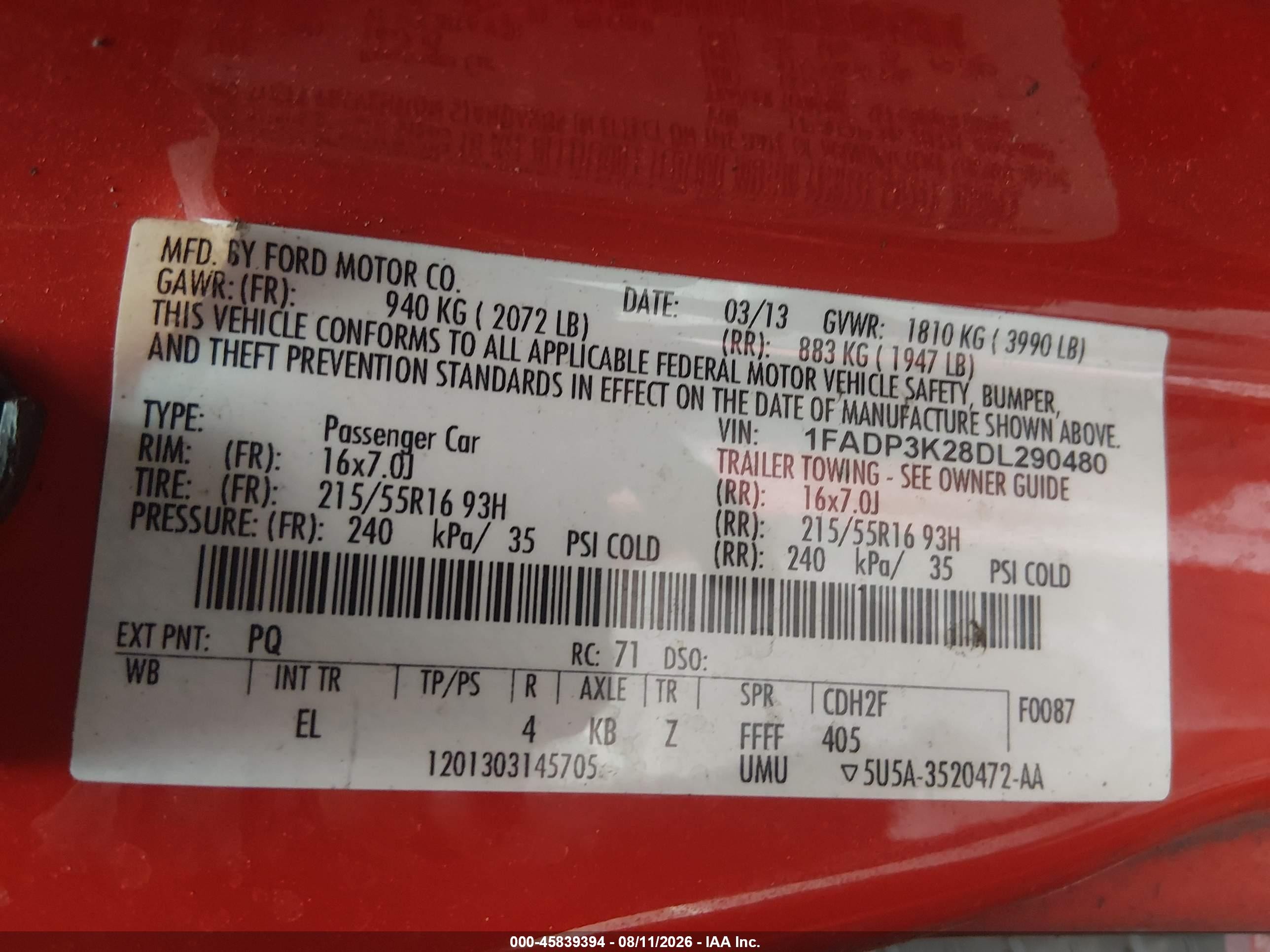 2013 Ford Focus Se Red vin: 1FADP3K28DL290480